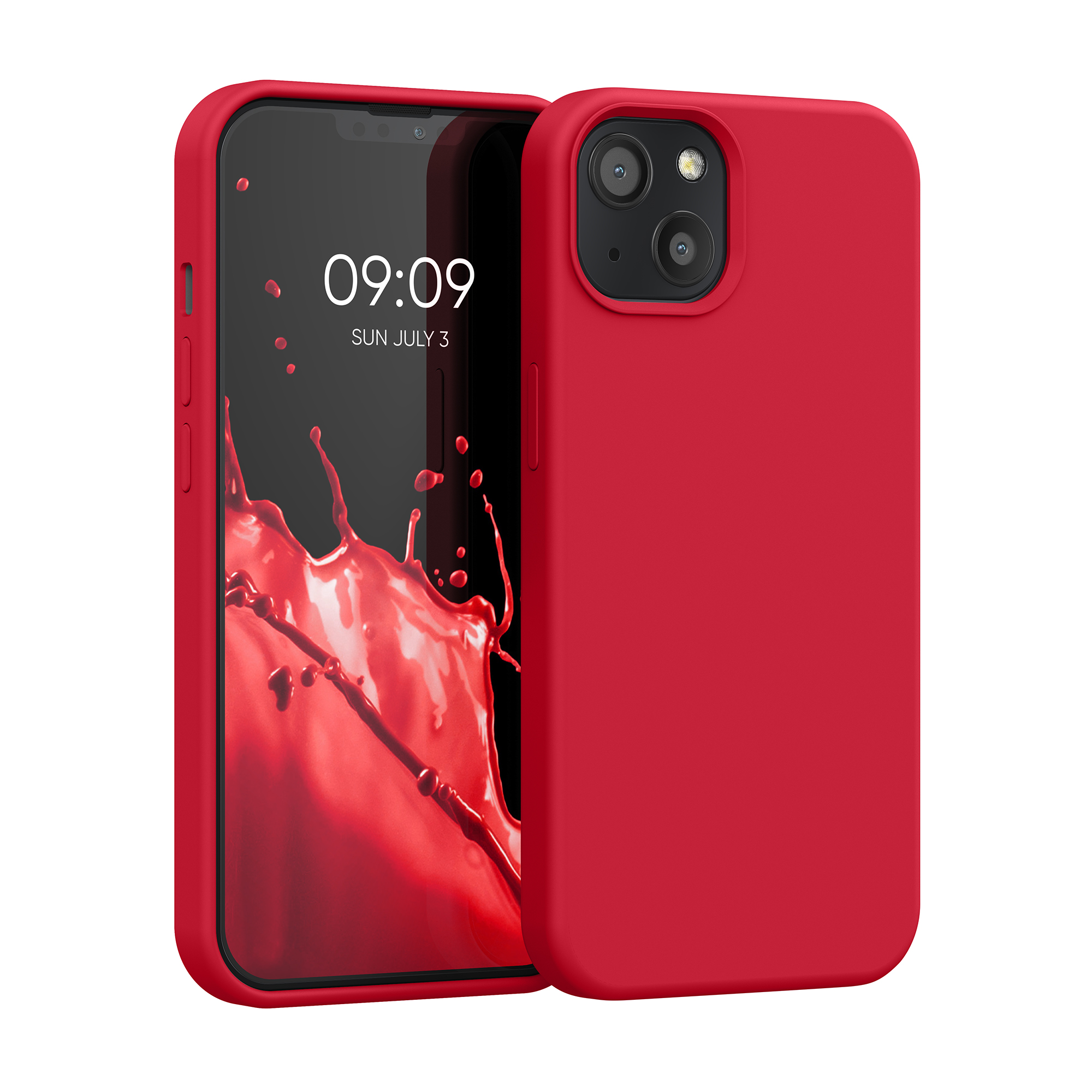 Cross selling Gummierte Silikon Hülle für Apple iPhone 13 in Granatapfelrot