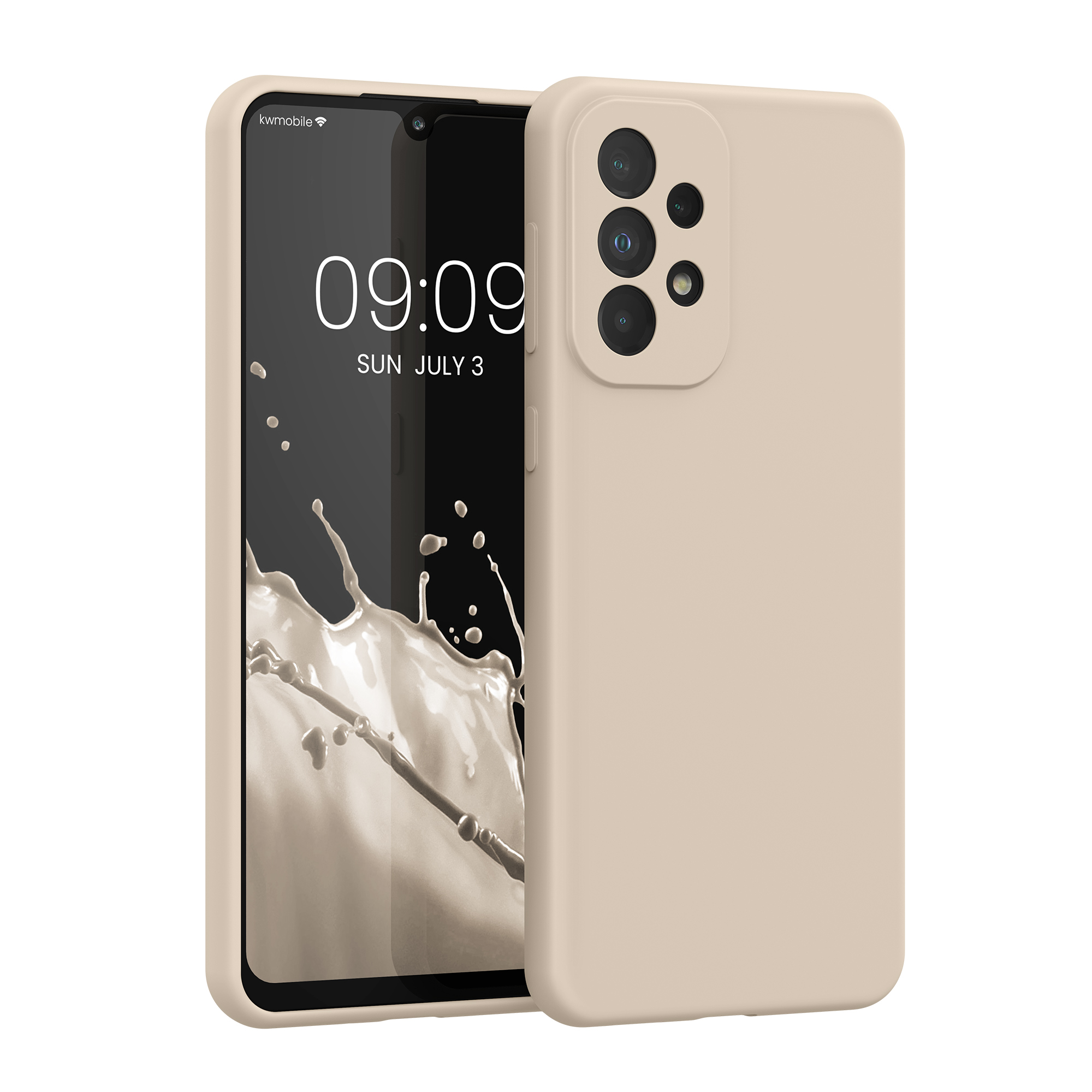 Gummierte Silikon Hülle für Samsung Galaxy A33 5G in Creme