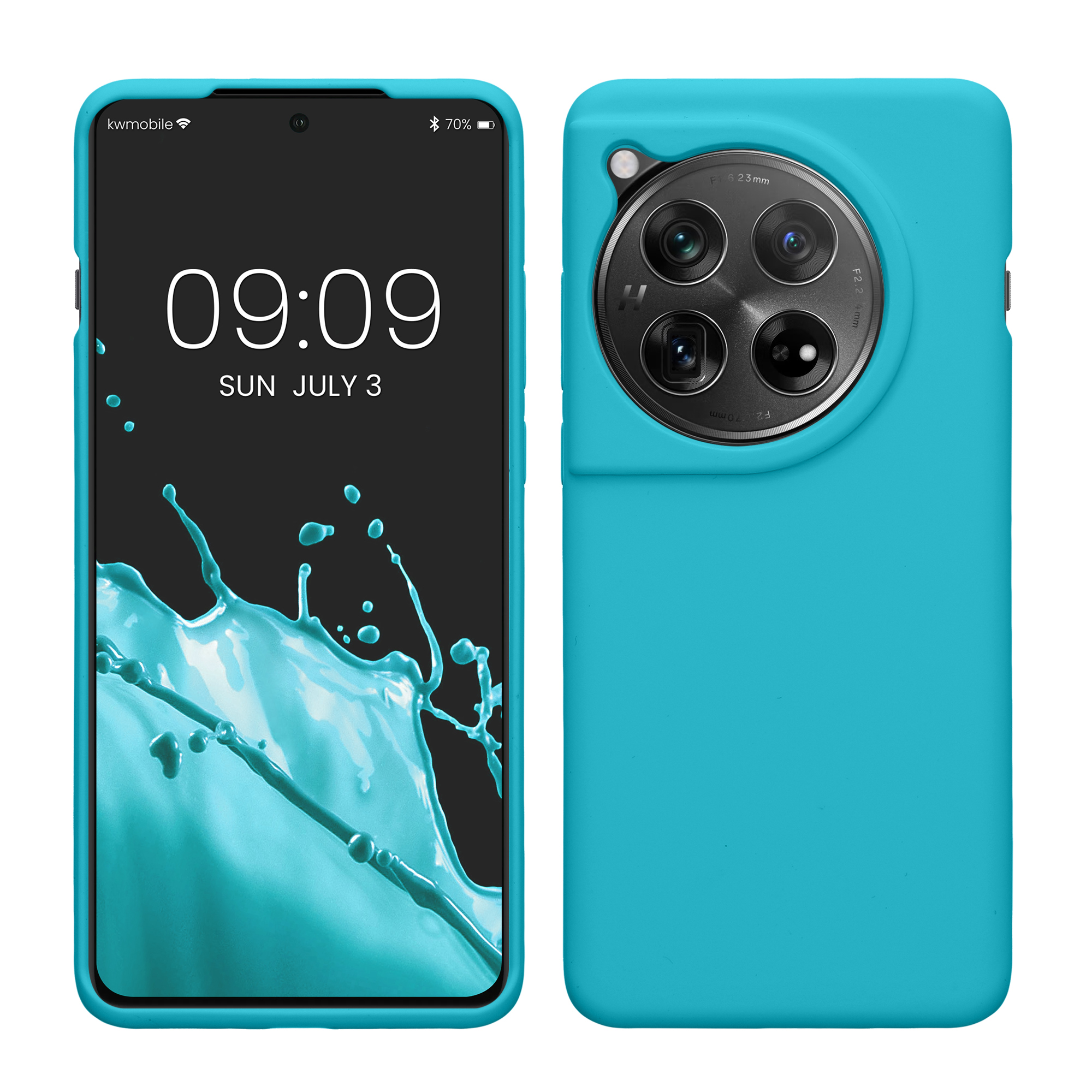 Gummierte Silikon Hülle für OnePlus 12 in Cool Glacier