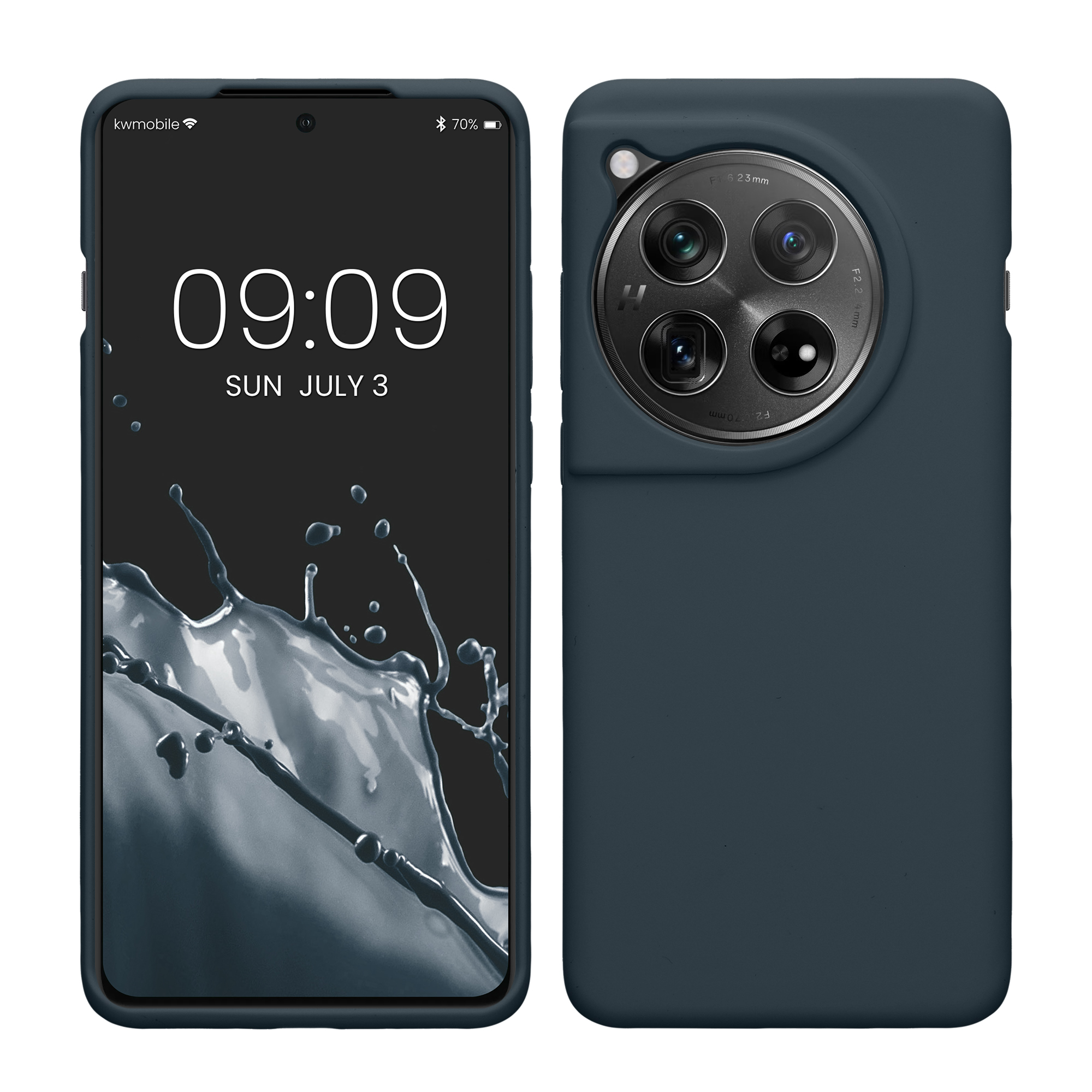 Gummierte Silikon Hülle für OnePlus 12 in Dunkler Schiefer