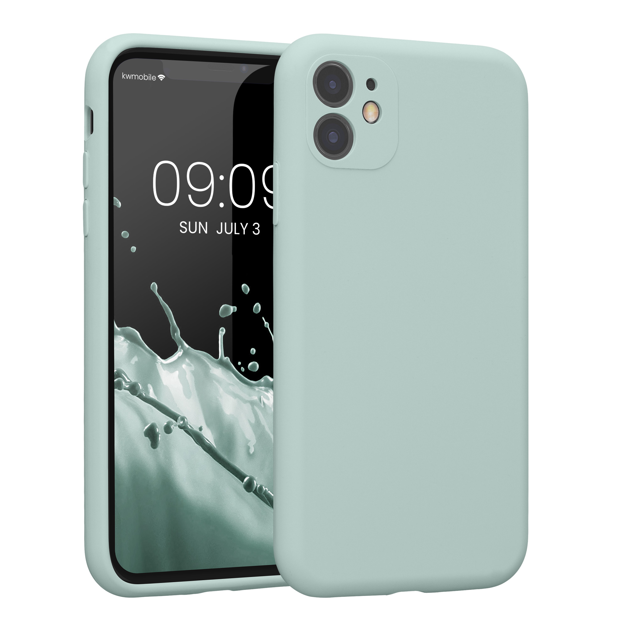 Gummierte Silikon Hülle mit Kameraschutz für Apple iPhone 11 in Cool Mint
