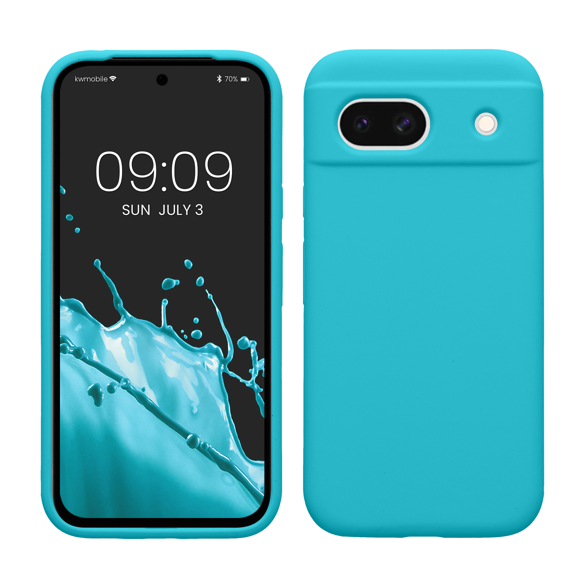 Gummierte Silikon Hülle für Google Pixel 8a in Cool Glacier
