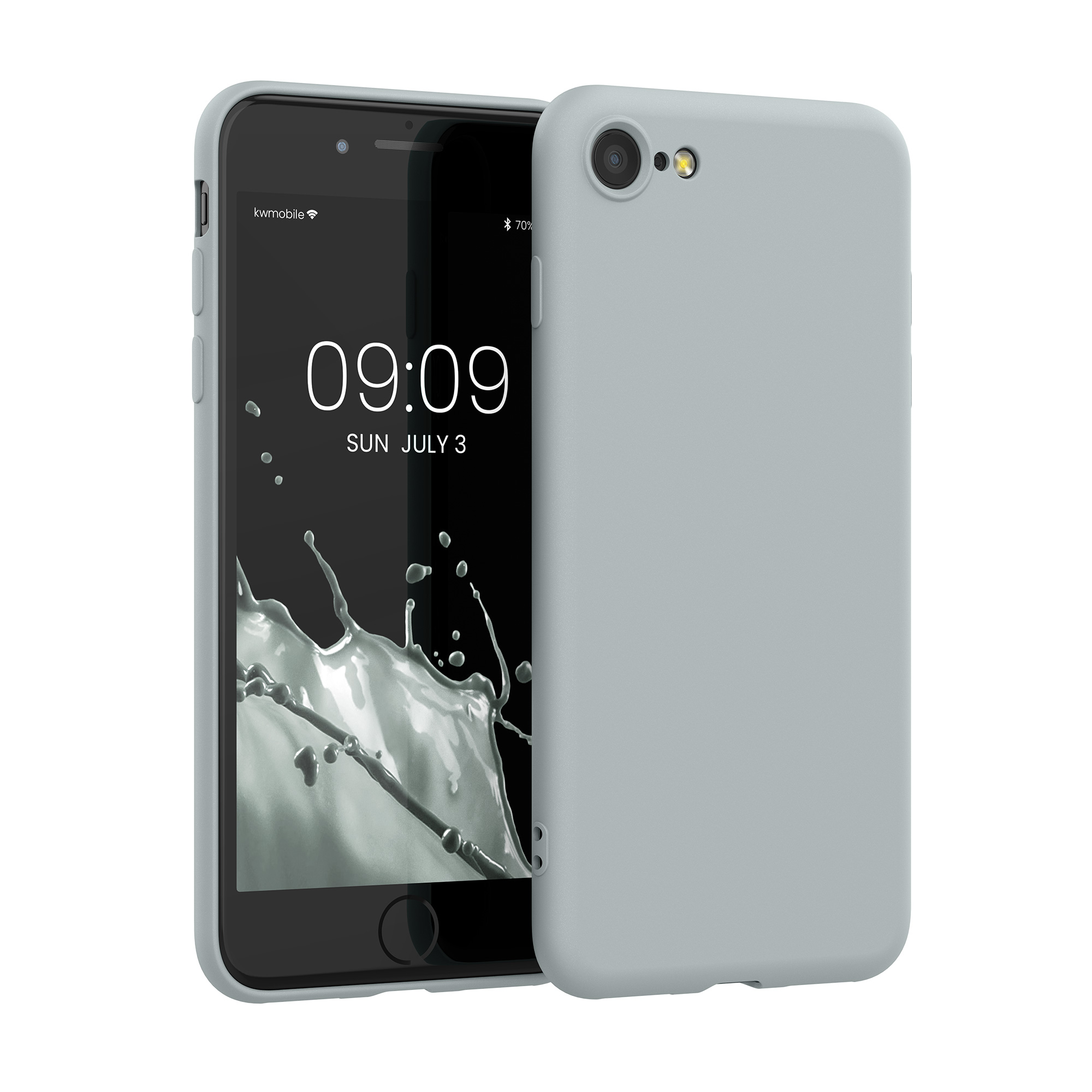 Slim Gummierte Silikon Hülle für Apple iPhone SE (2022) / iPhone SE (2020) / iPhone 8 / iPhone 7 in Grau