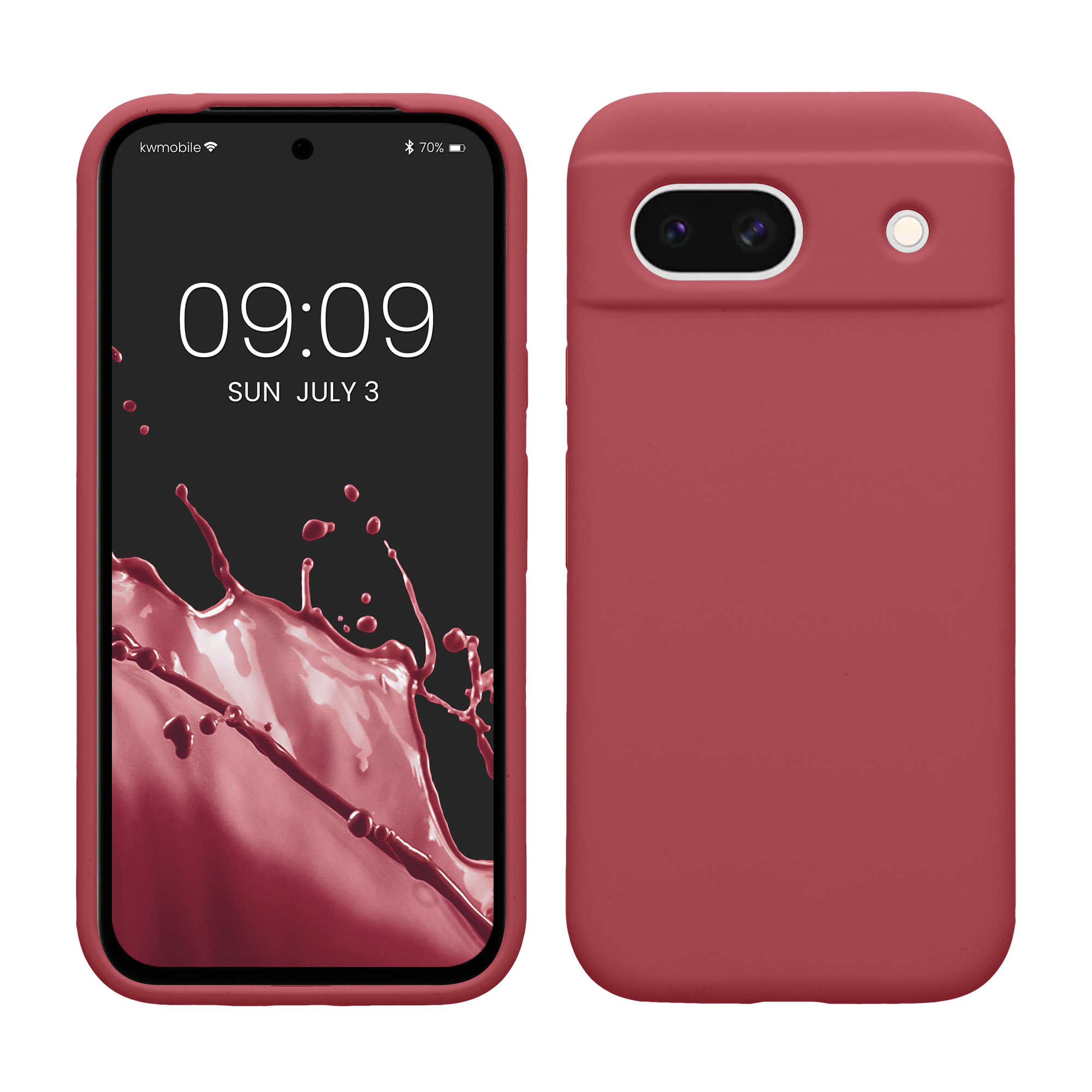 Gummierte Silikon Hülle für Google Pixel 8a in Dark Rose