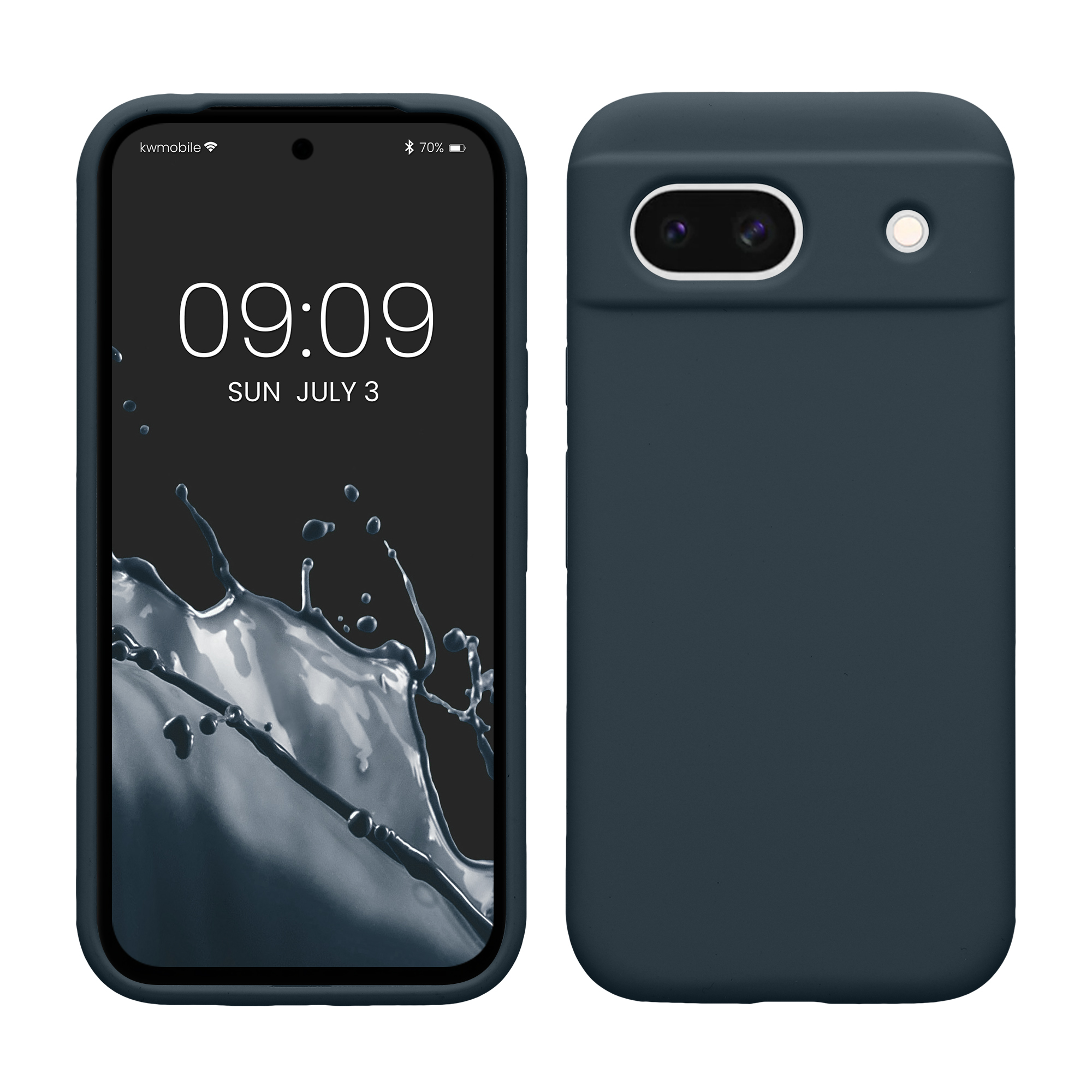 Gummierte Silikon Hülle für Google Pixel 8a in Dunkler Schiefer