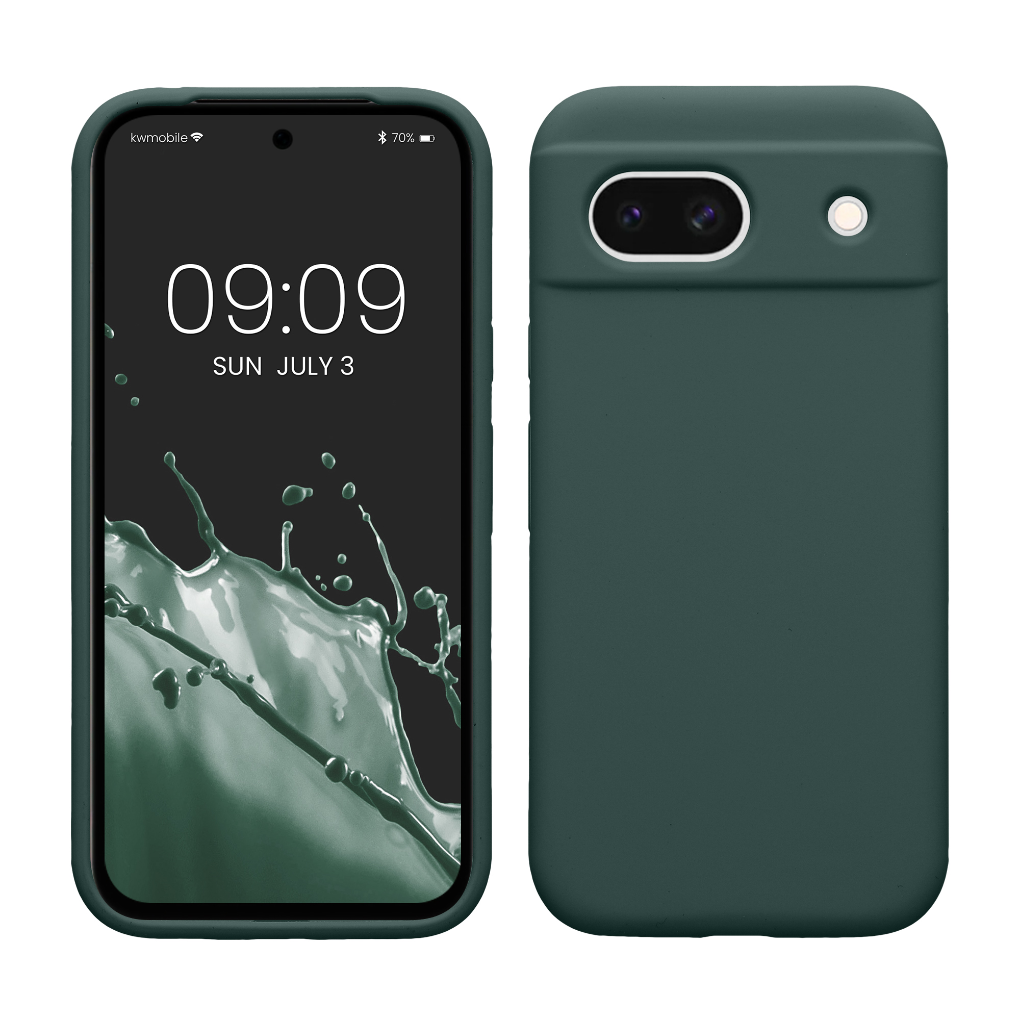 Gummierte Silikon Hülle für Google Pixel 8a in Blaugrün