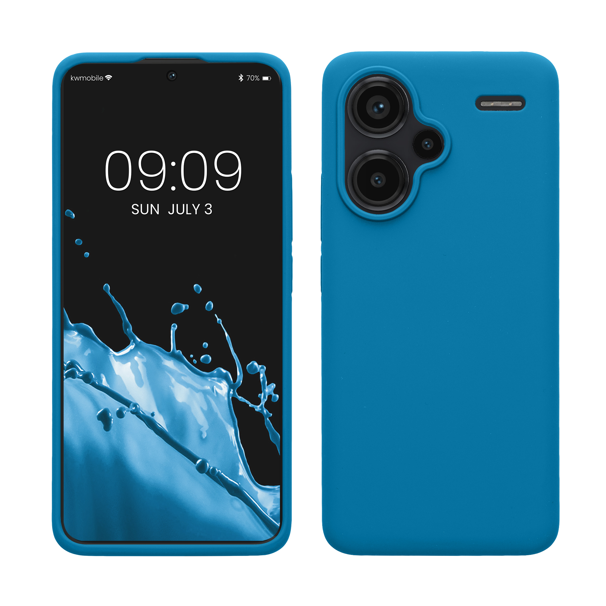 Gummierte Silikon Hülle für Xiaomi Redmi Note 13 Pro+ 5G / Redmi Note 13 Pro Plus 5G in Karibikblau