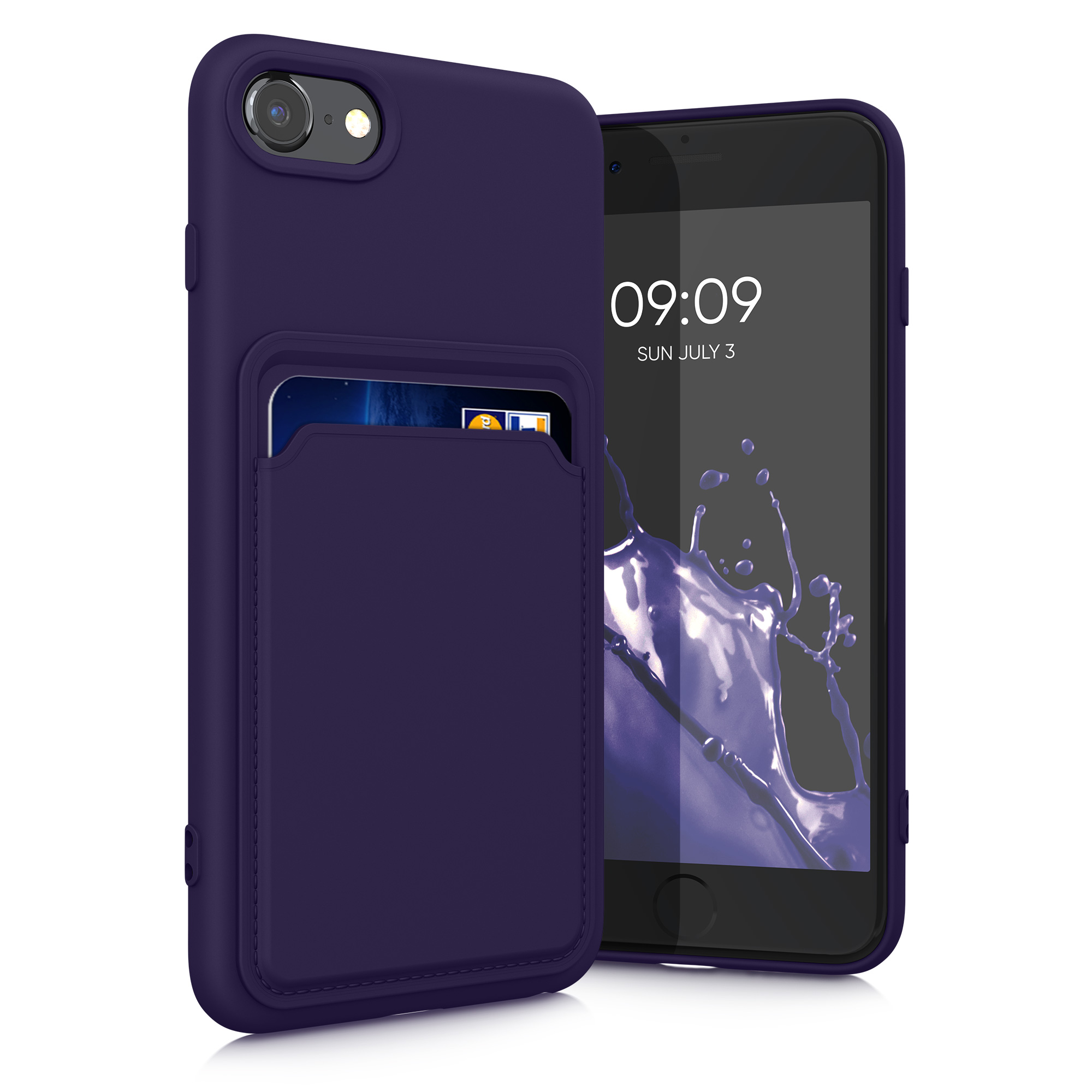 TPU Hülle mit Kartenfach für Apple iPhone SE (2022) / iPhone SE (2020) / iPhone 8 / iPhone 7 Baltik Blau