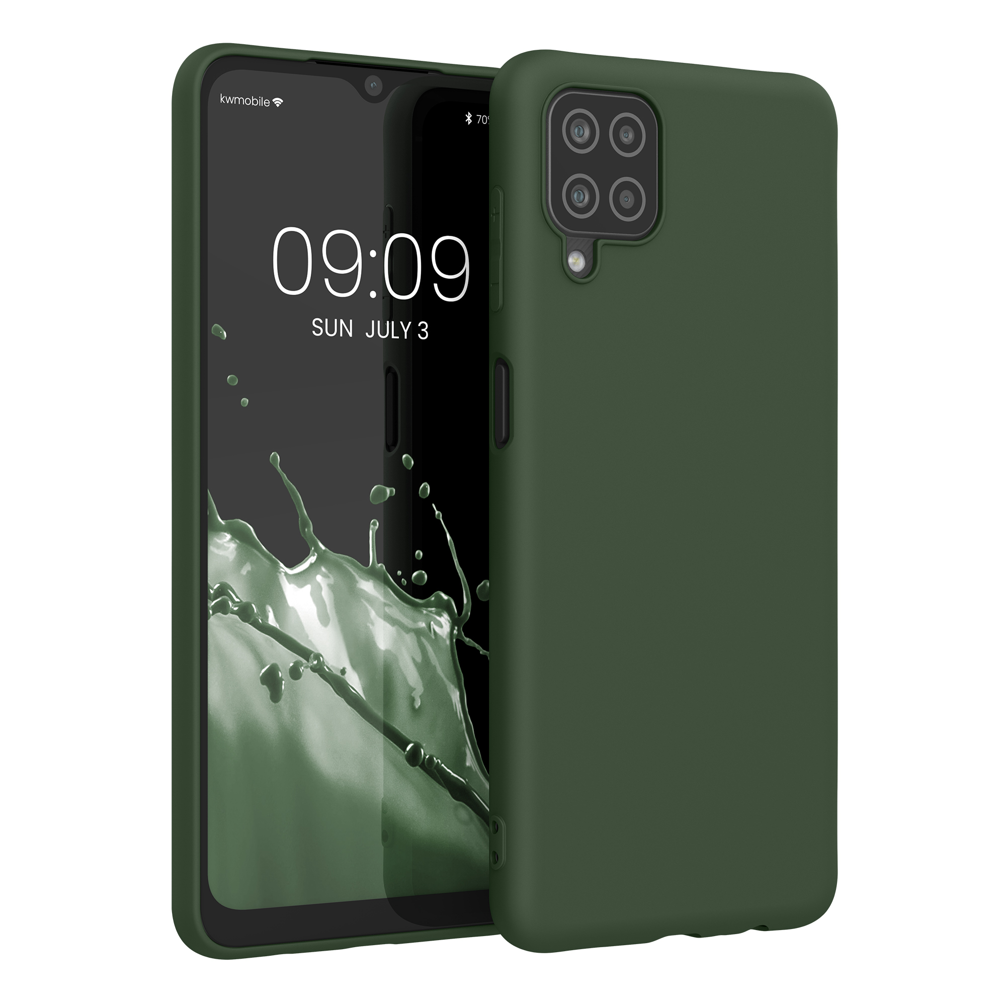 TPU Hülle für Samsung Galaxy A12 in Dunkelgrün matt