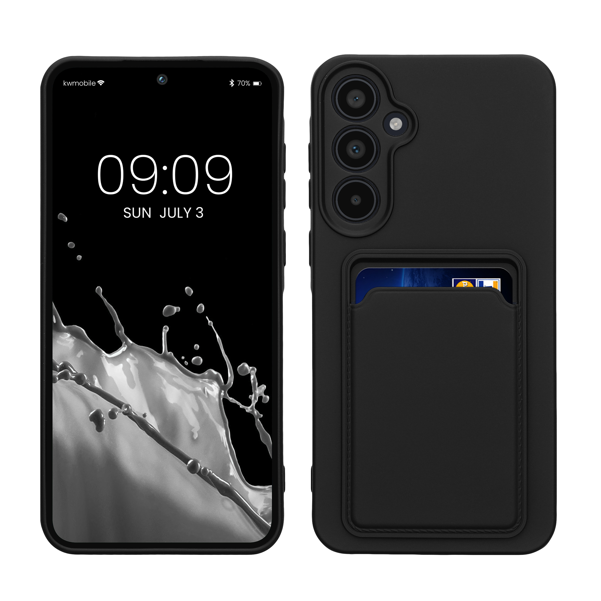 TPU Hülle mit Kartenfach für Samsung Galaxy A35 Schwarz