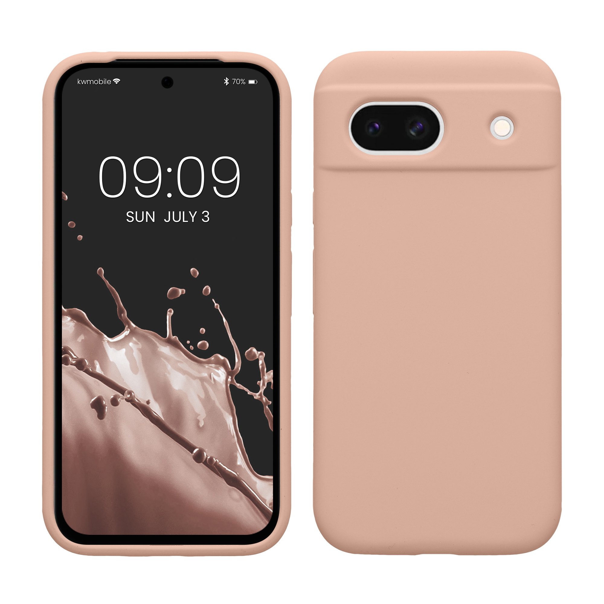 Gummierte Silikon Hülle für Google Pixel 8a in Altrosa matt