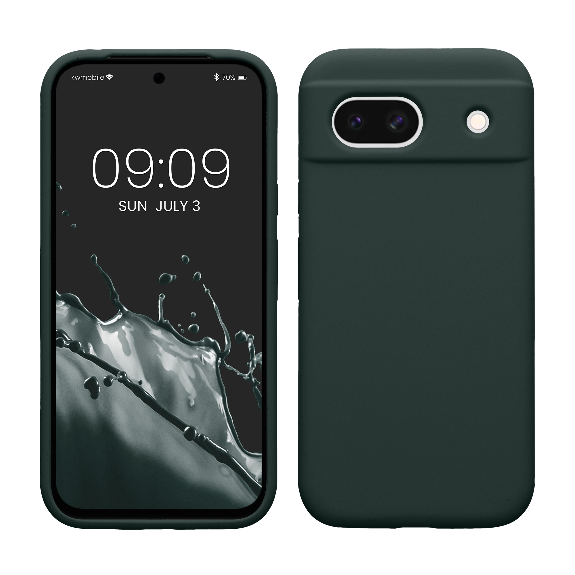 Gummierte Silikon Hülle für Google Pixel 8a in Moosgrün