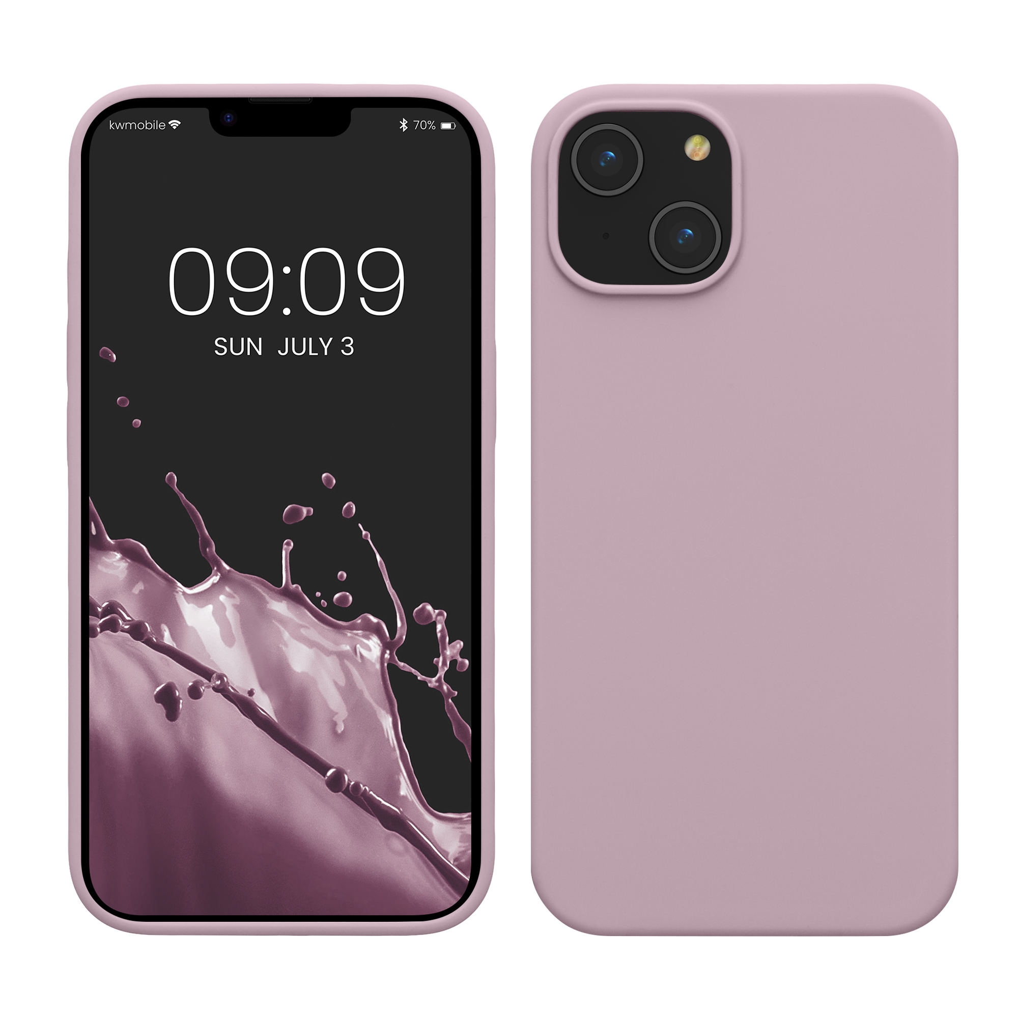 Gummierte Silikon Hülle für Apple iPhone 14 in Mauve