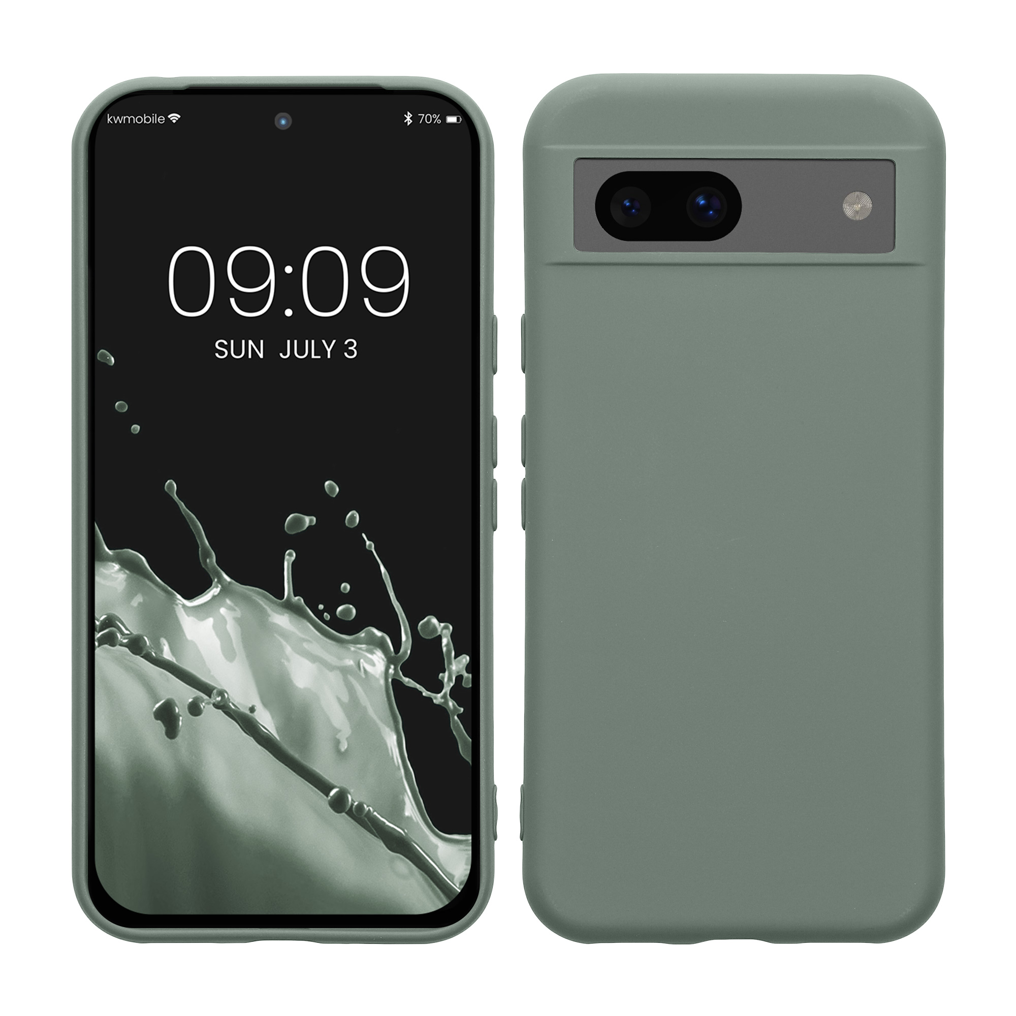 Slim Gummierte Silikon Hülle für Google Pixel 8a in Graugrün