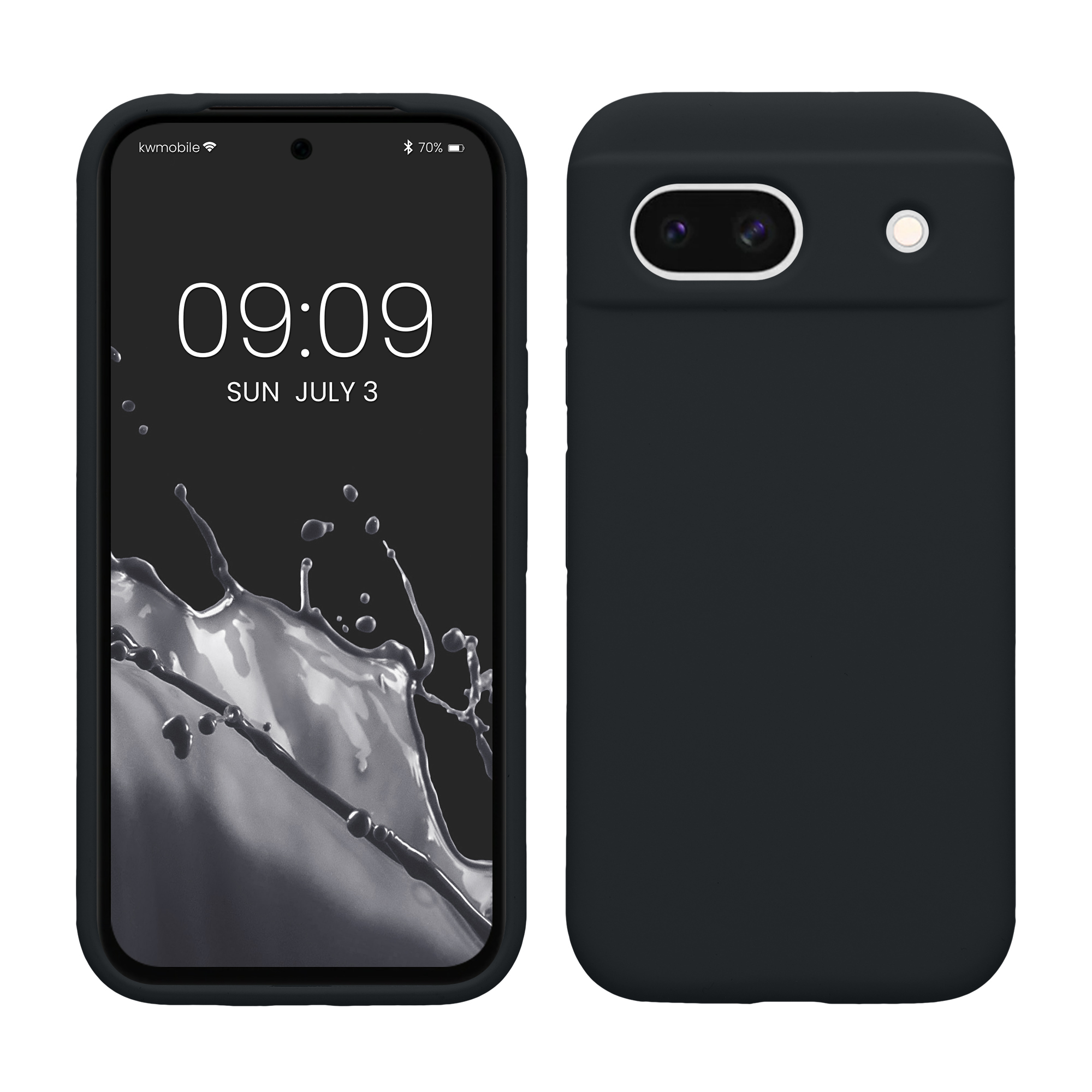 Gummierte Silikon Hülle für Google Pixel 8a in Heidelbeerblau