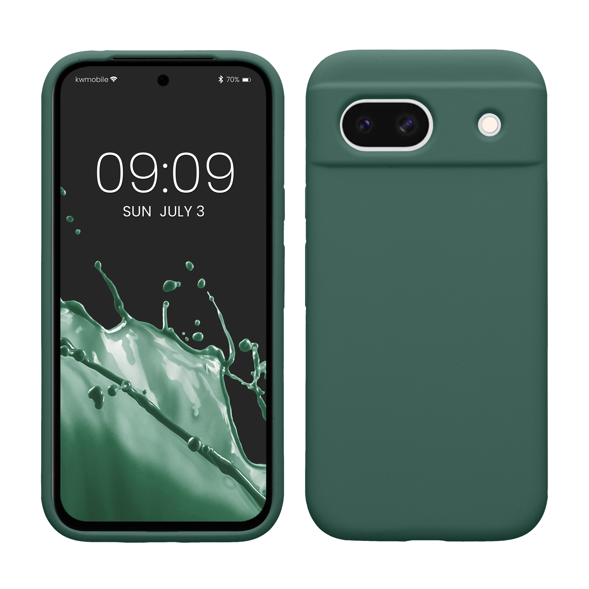 Gummierte Silikon Hülle für Google Pixel 8a in Tannengrün