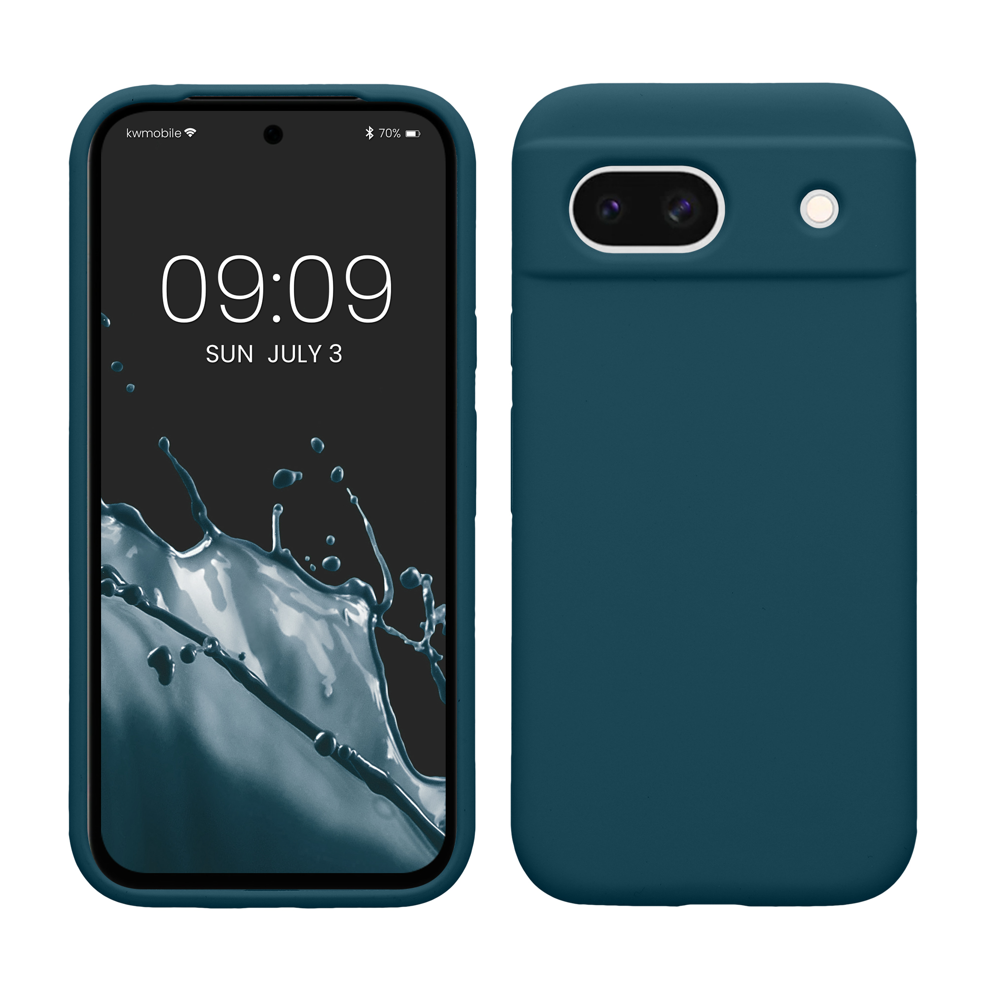 Gummierte Silikon Hülle für Google Pixel 8a in Petrol matt