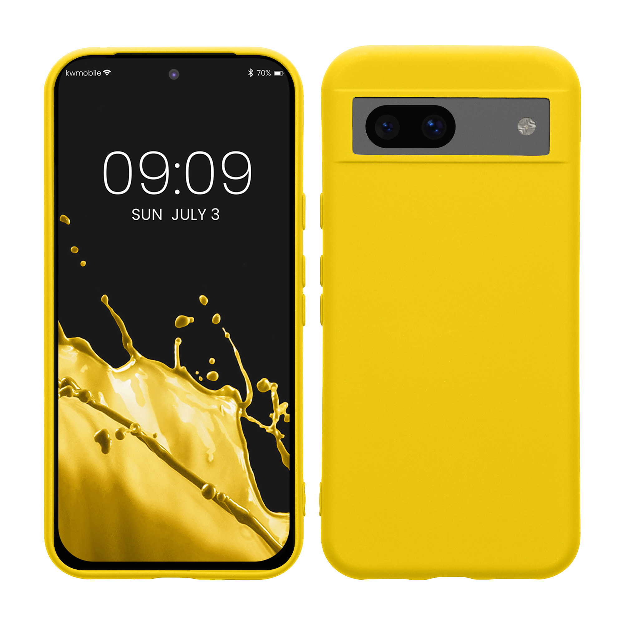 Slim Gummierte Silikon Hülle für Google Pixel 8a in Strahlend Gelb