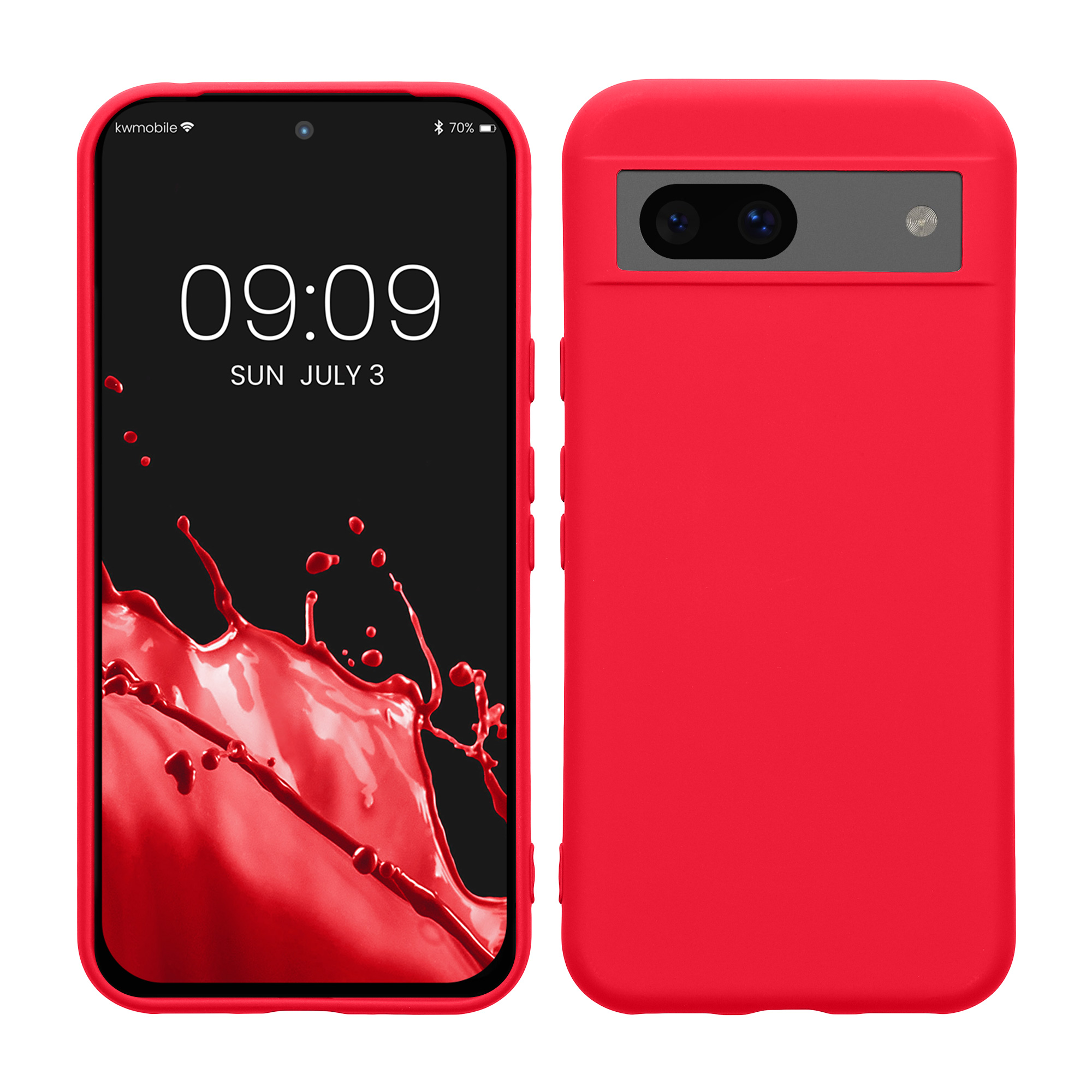 Slim Gummierte Silikon Hülle für Google Pixel 8a in Neon Pink