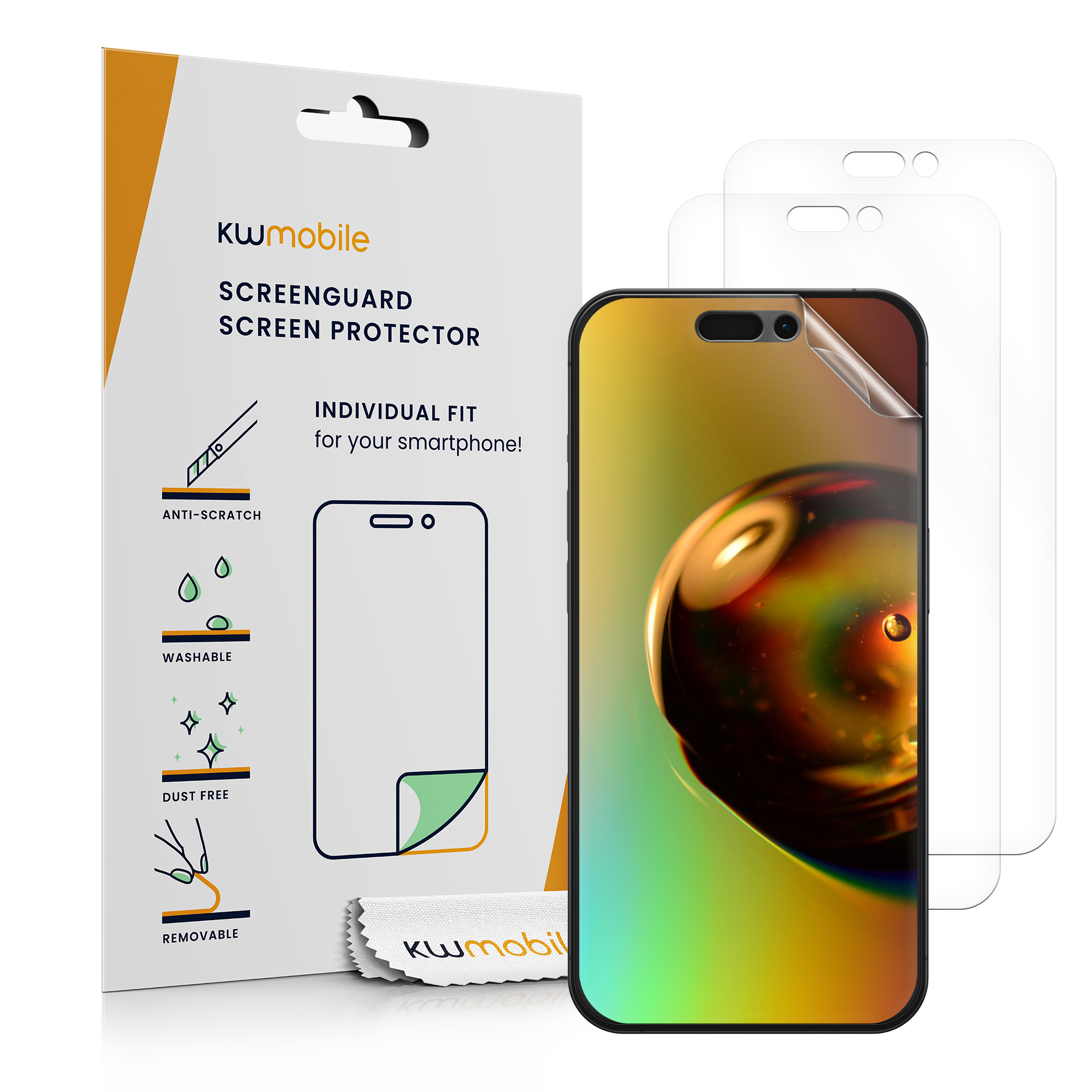 3x Folie kristallklar für Apple iPhone 16 Pro