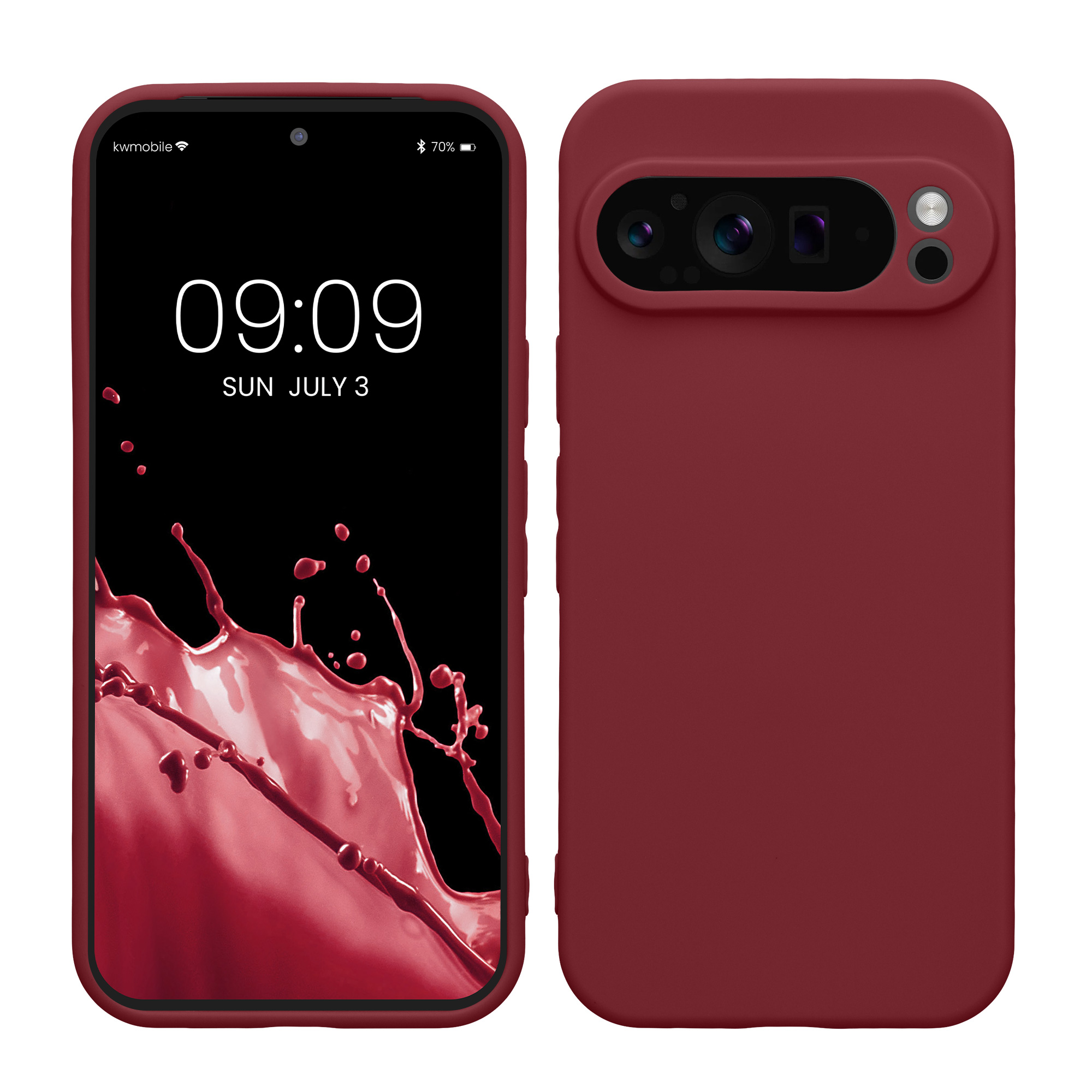 TPU Hülle mit Kameraschutz für Google Pixel 9 Pro in Bordeaux Violett