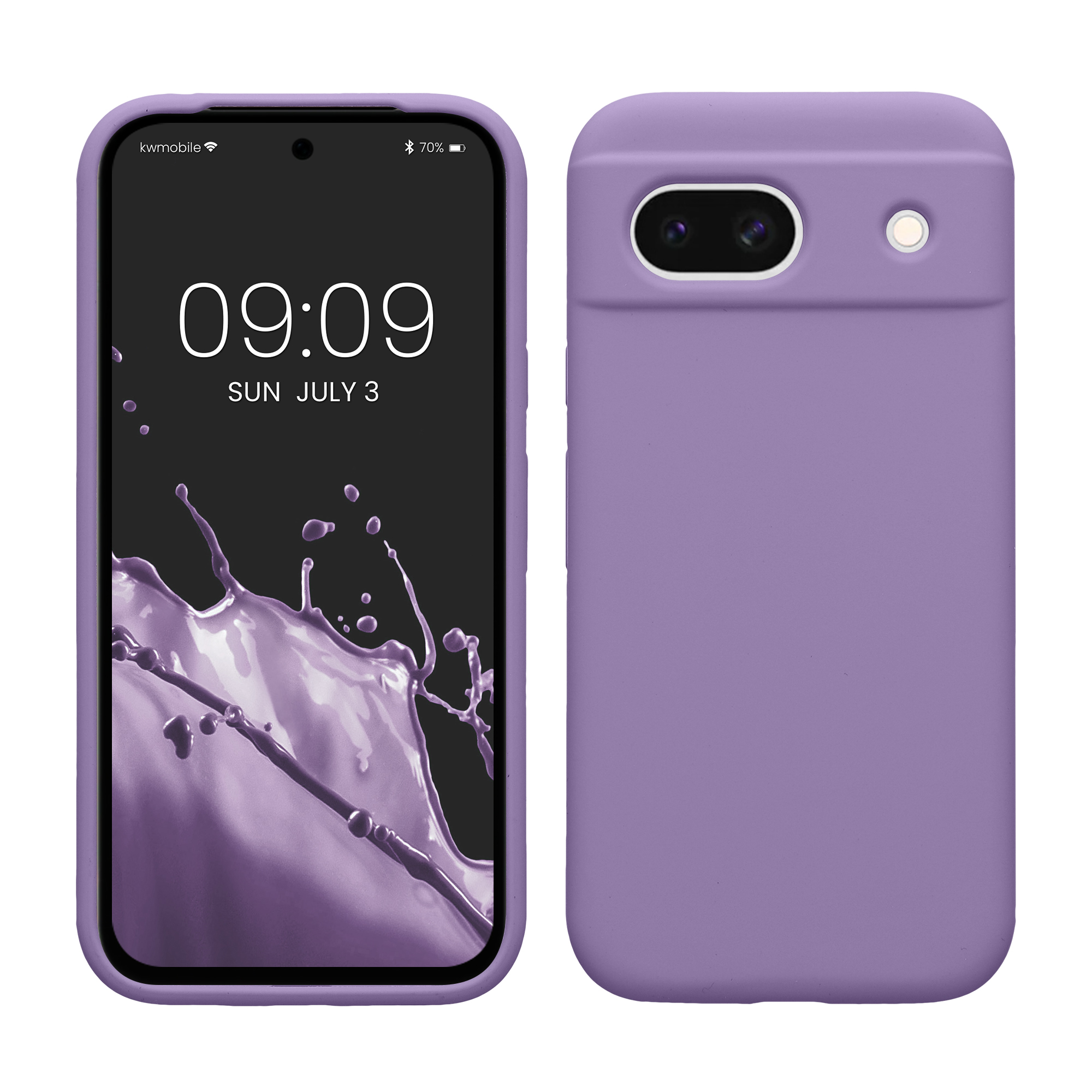 Gummierte Silikon Hülle für Google Pixel 8a in Veilchen Lila