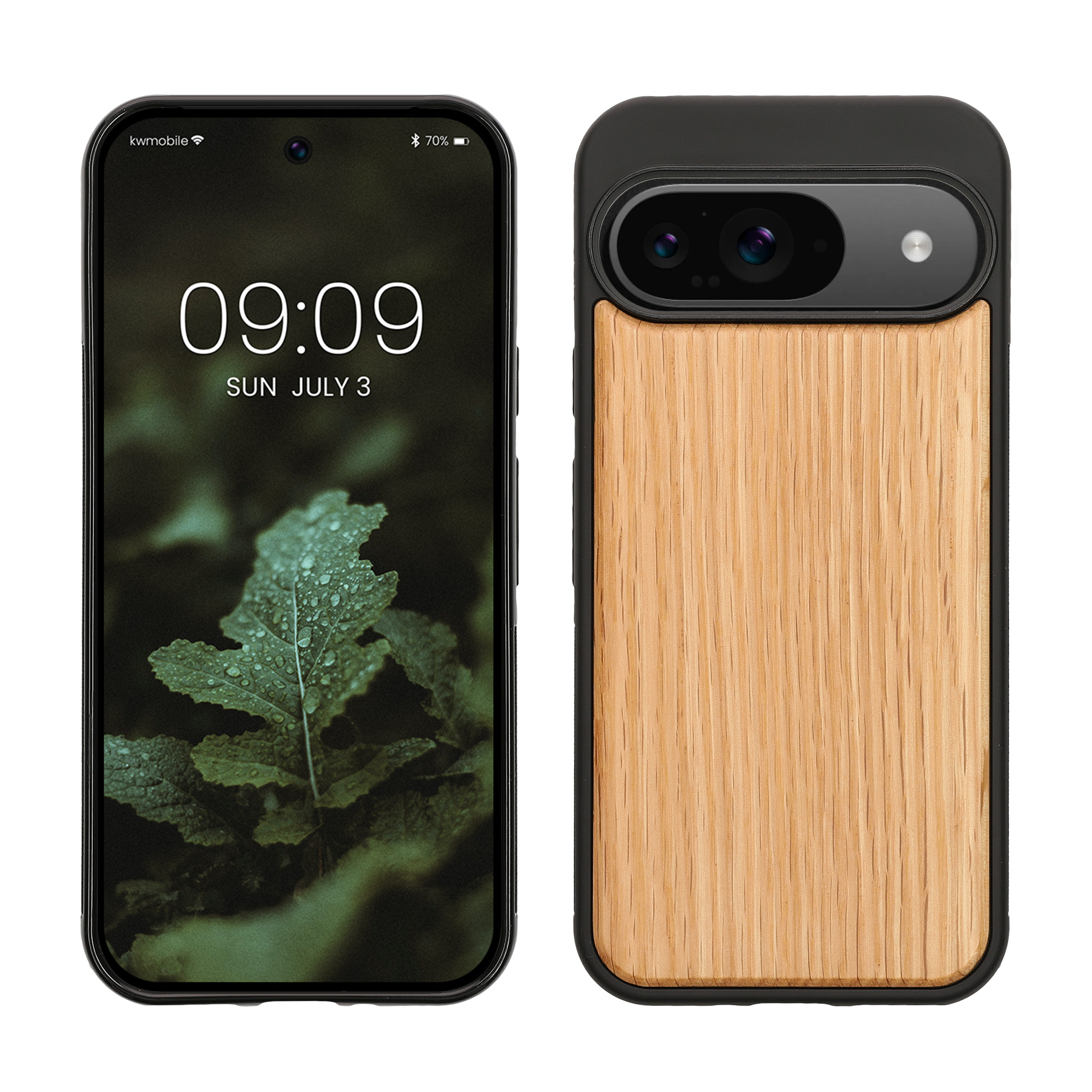 Holzhülle mit TPU Bumper für Google Pixel 9 / Pixel 9 Pro Eichenholz