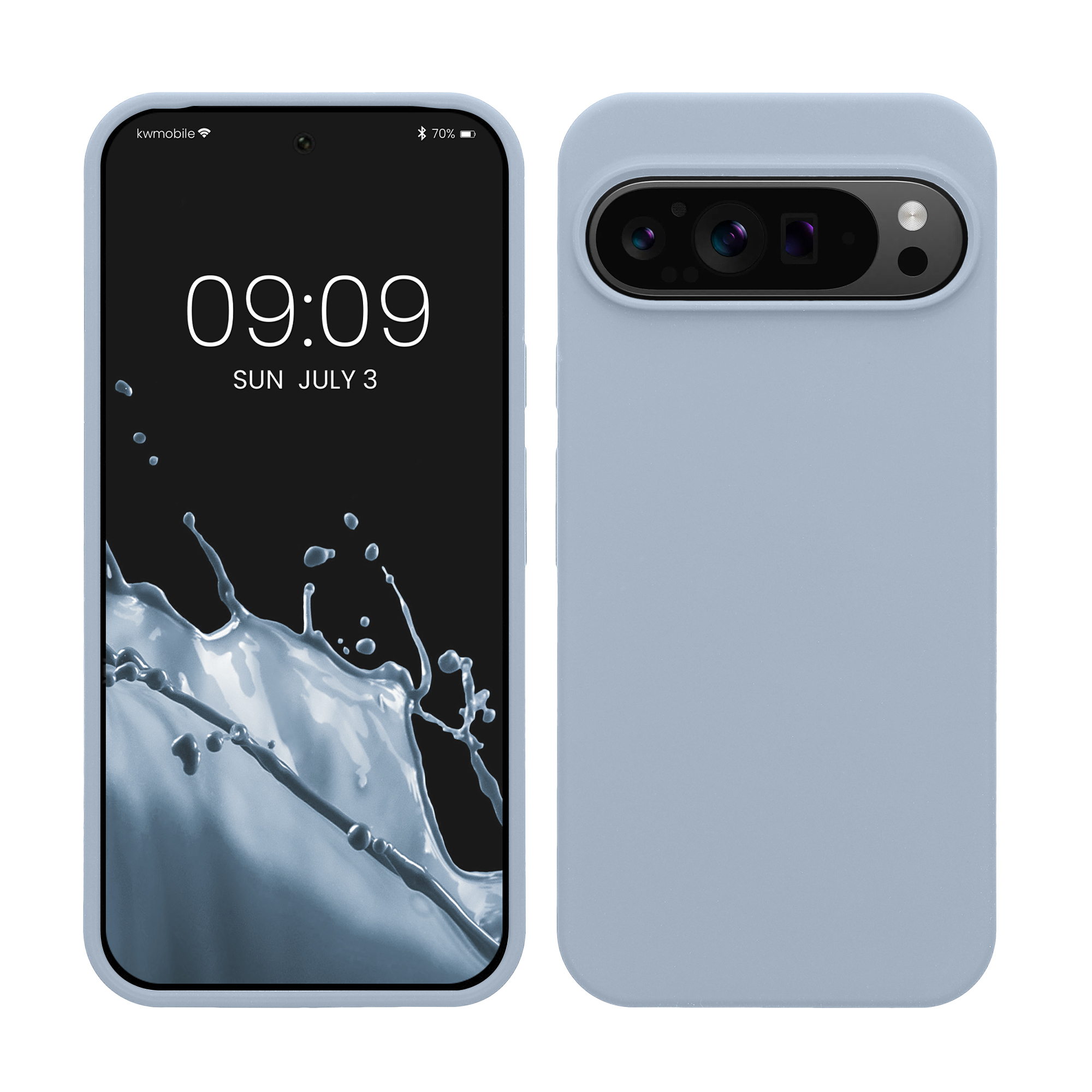 Gummierte Silikon Hülle für Google Pixel 9 Pro XL in Hellblau matt