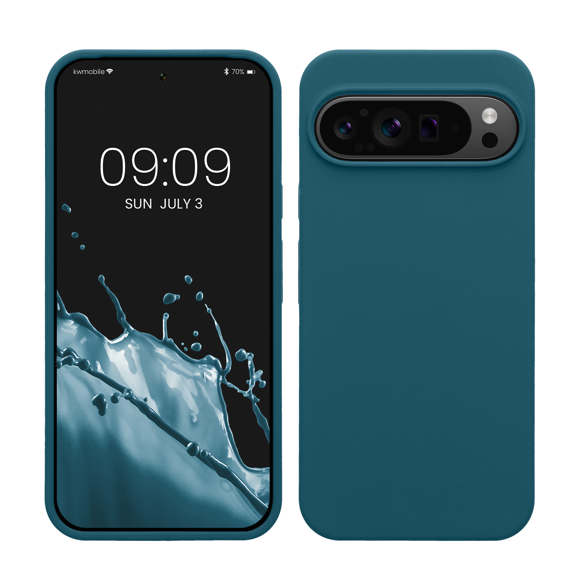 Gummierte Silikon Hülle für Google Pixel 9 Pro XL in Petrol matt