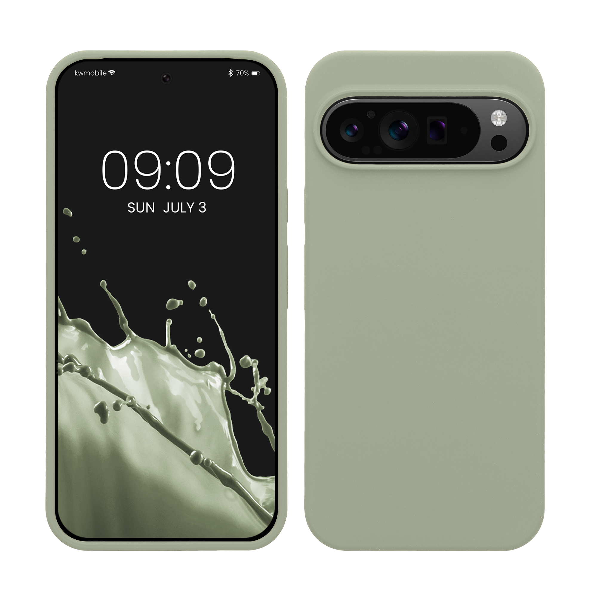 Gummierte Silikon Hülle für Google Pixel 9 Pro XL in Graugrün