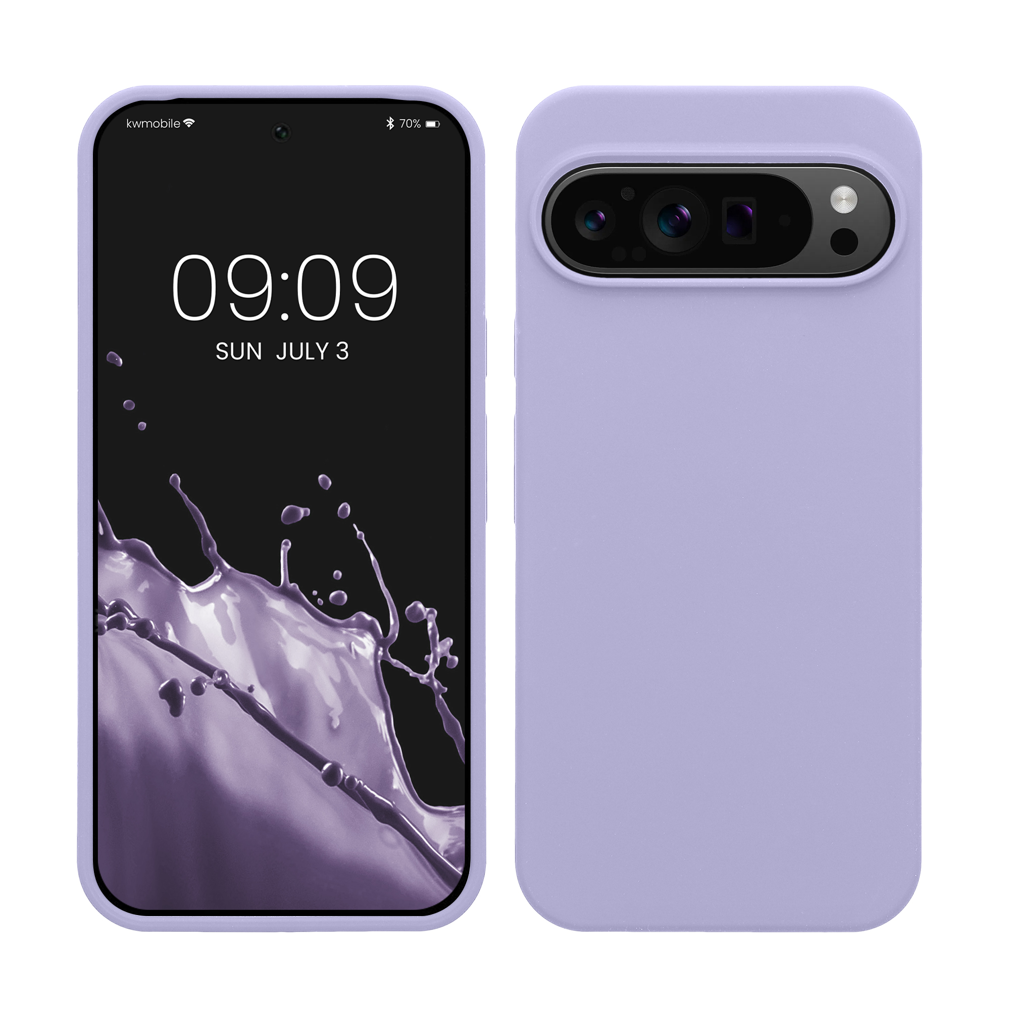 Gummierte Silikon Hülle für Google Pixel 9 Pro XL in Lavendel