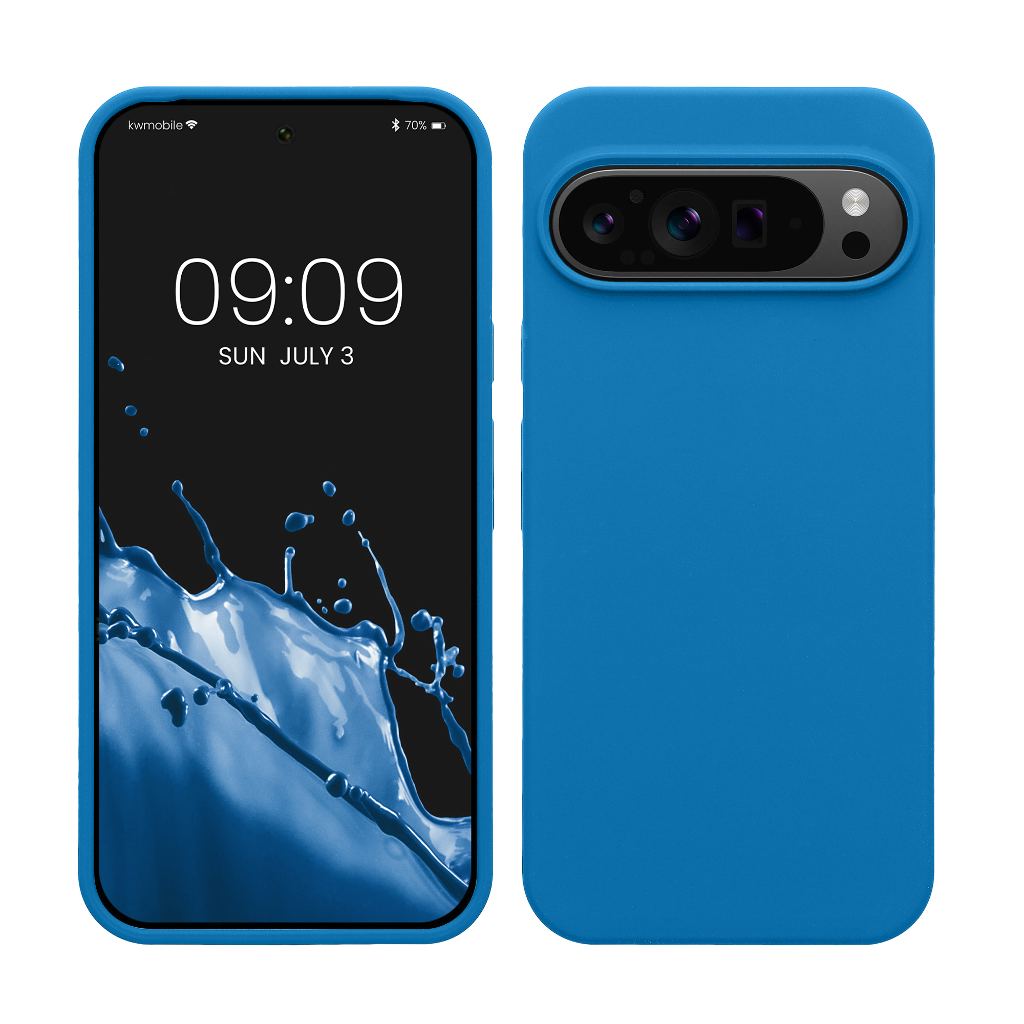 Gummierte Silikon Hülle für Google Pixel 9 Pro XL in Blue Reef
