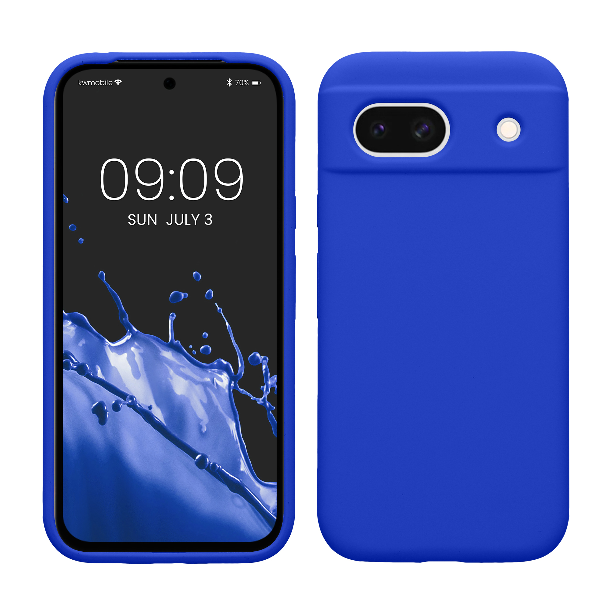 Gummierte Silikon Hülle für Google Pixel 8a in Baltik Blau