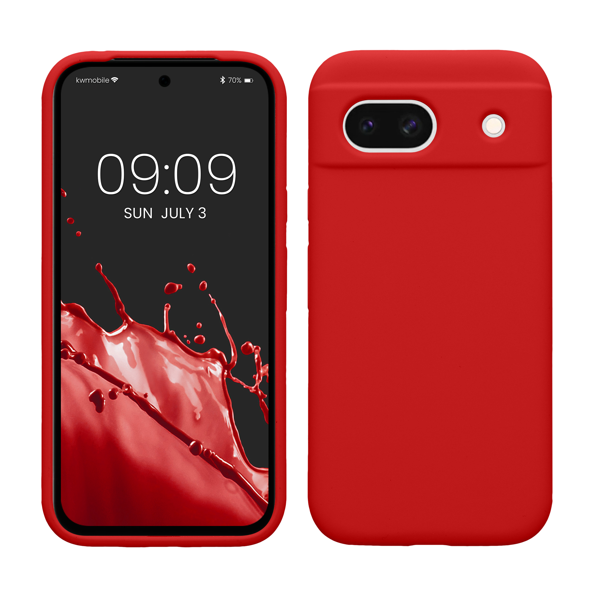 Gummierte Silikon Hülle für Google Pixel 8a in Klassisch Rot