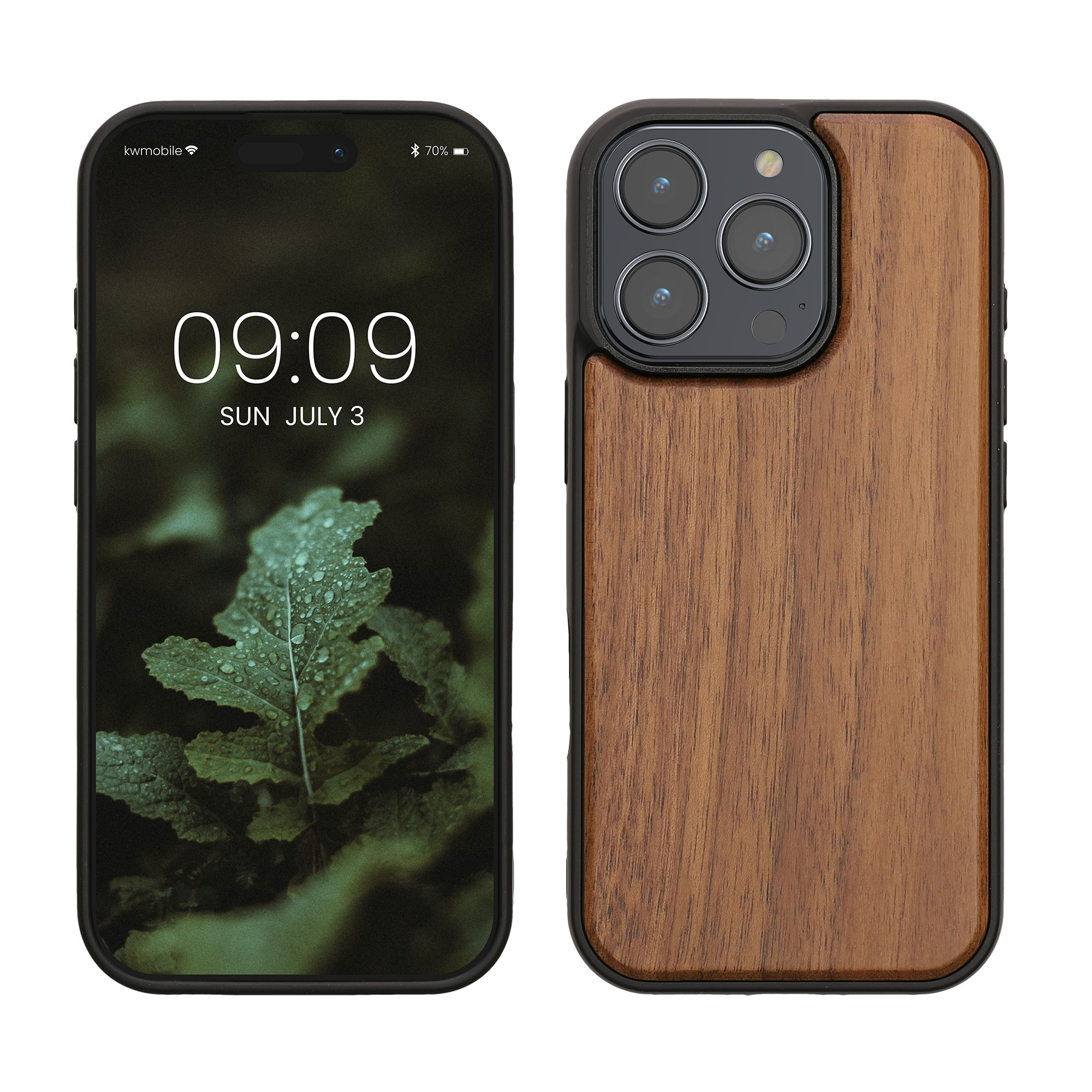 Holzhülle mit TPU Bumper für Apple iPhone 16 Pro