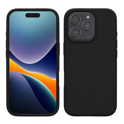 Gummierte Silikon Hülle für Apple iPhone 16 Pro Max in Schwarz