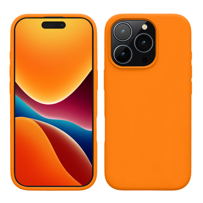 Gummierte Silikon Hülle für Apple iPhone 16 Pro in Fruity Orange