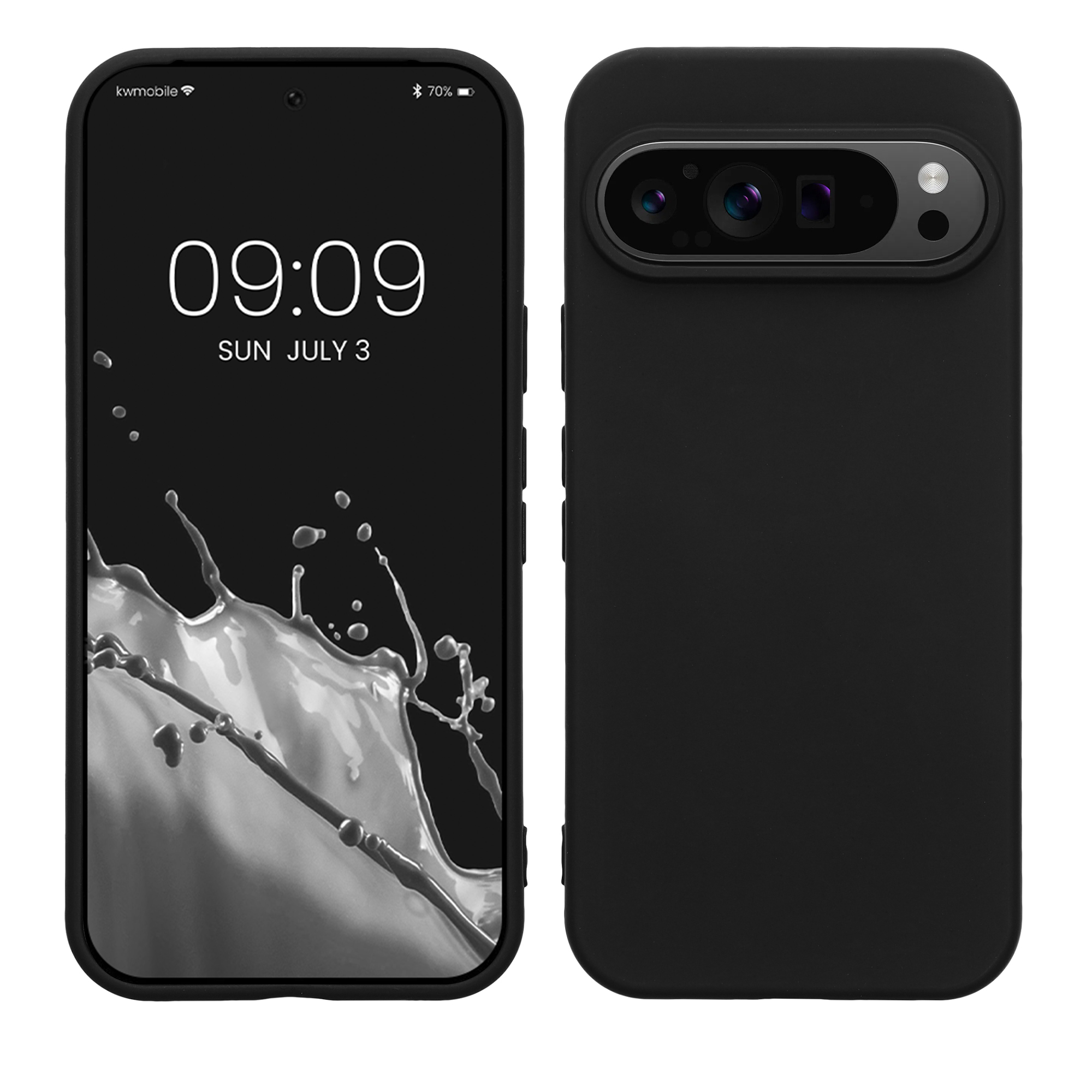 Slim Gummierte Silikon Hülle für Google Pixel 9 / Pixel 9 Pro in Schwarz