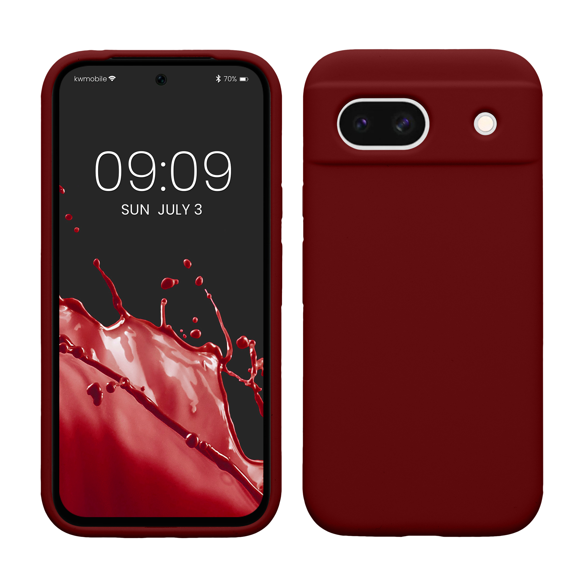 Gummierte Silikon Hülle für Google Pixel 8a in Rhabarber Rot