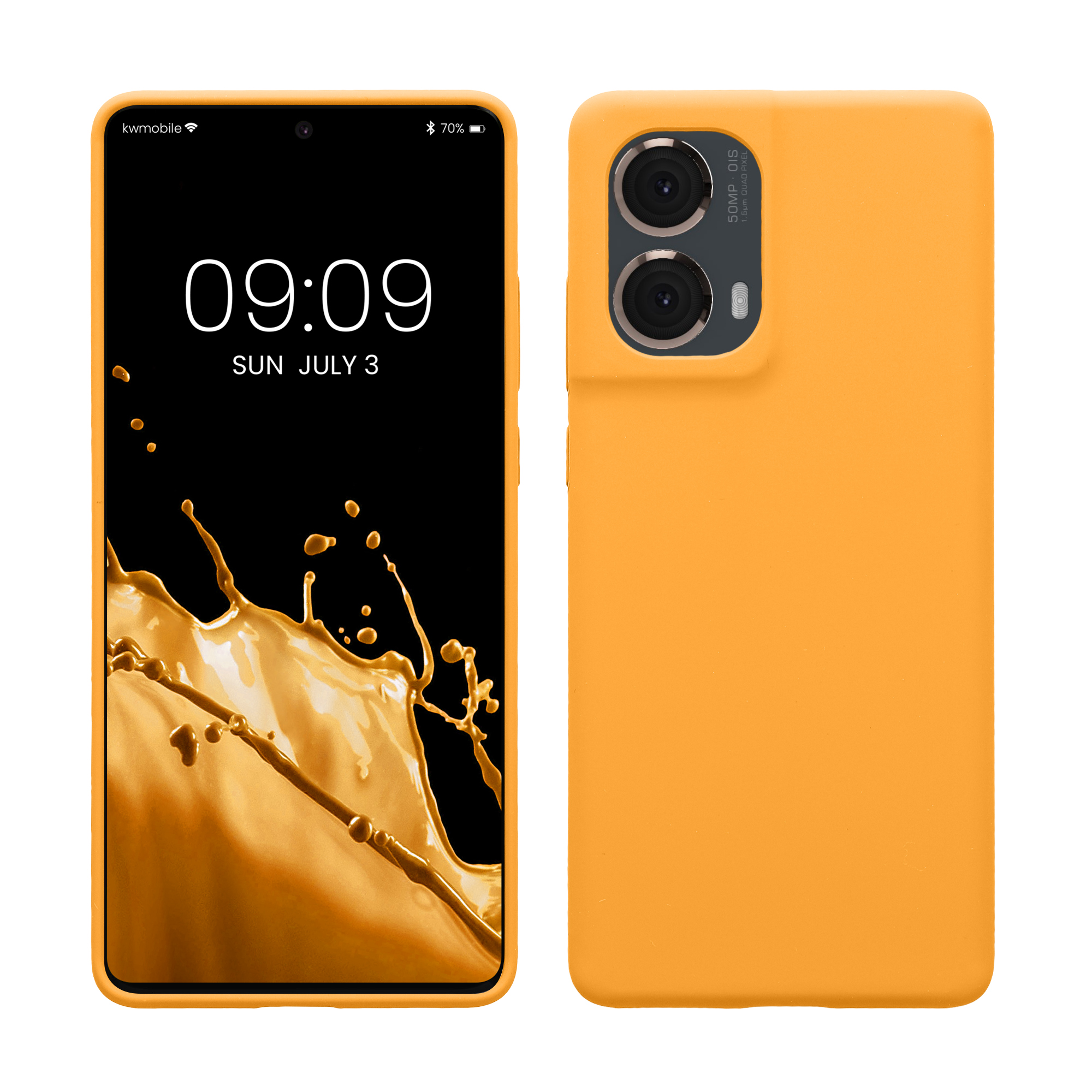 Gummierte Silikon Hülle für Motorola Moto G85 5G in Fruity Orange