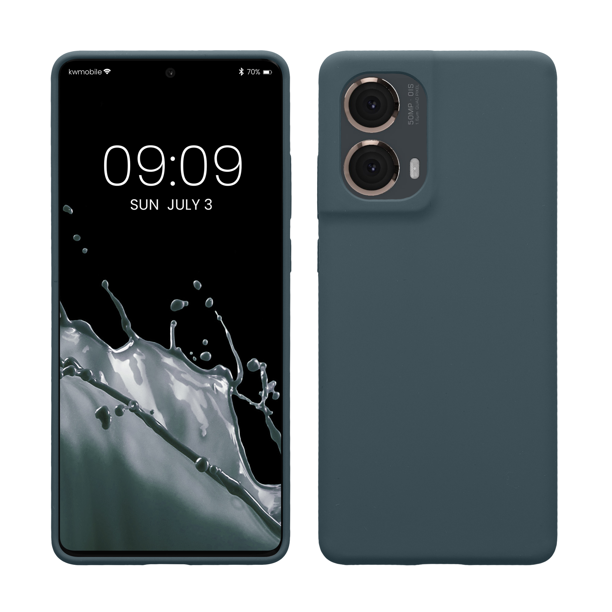 Gummierte Silikon Hülle für Motorola Moto G85 5G in Dunkler Schiefer
