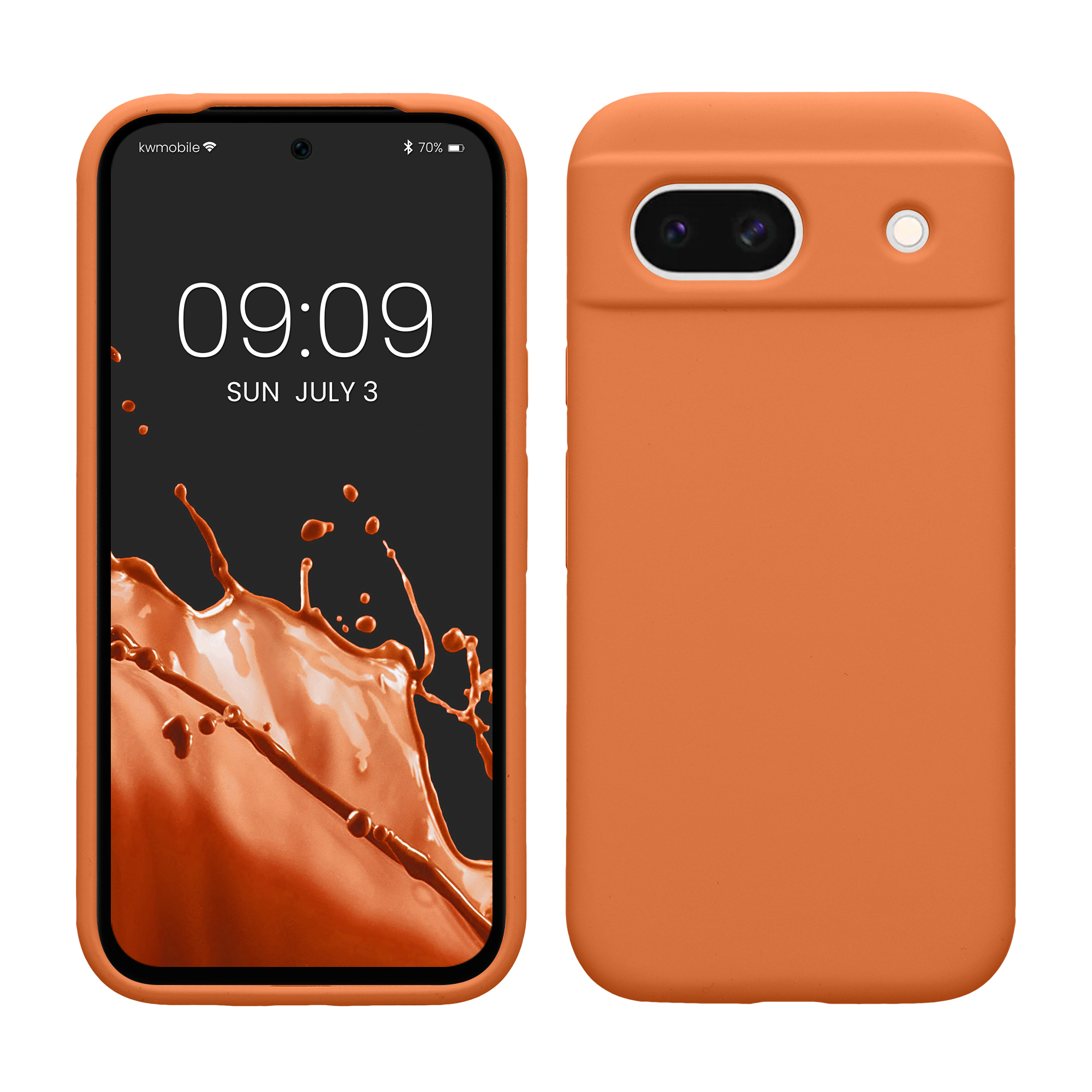 Gummierte Silikon Hülle für Google Pixel 8a in Warme Aprikose