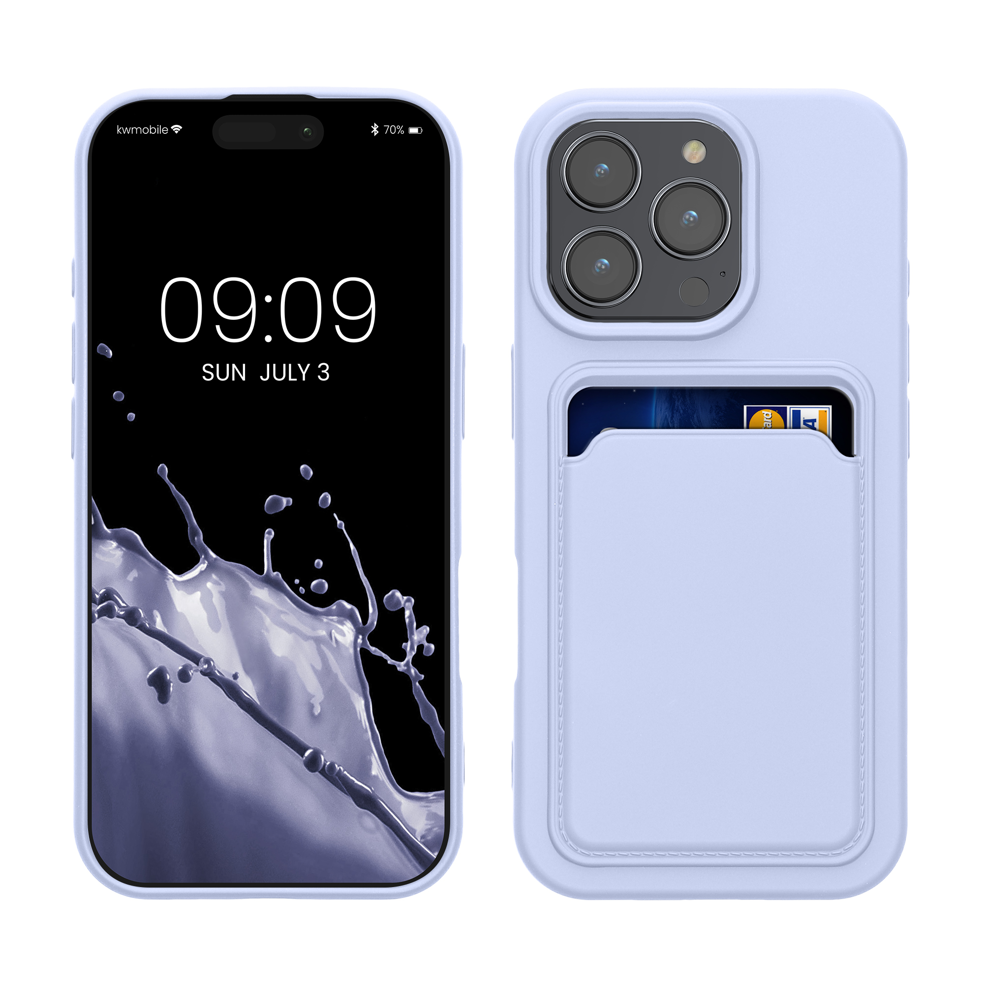 TPU Hülle mit Kartenfach für Apple iPhone 16 Pro Lavendel