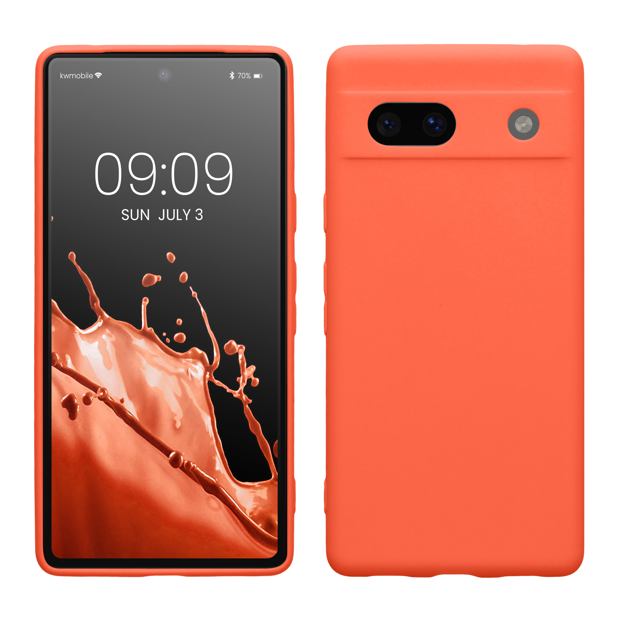 TPU Hülle mit Kameraschutz für Google Pixel 7a in Leuchtende Koralle