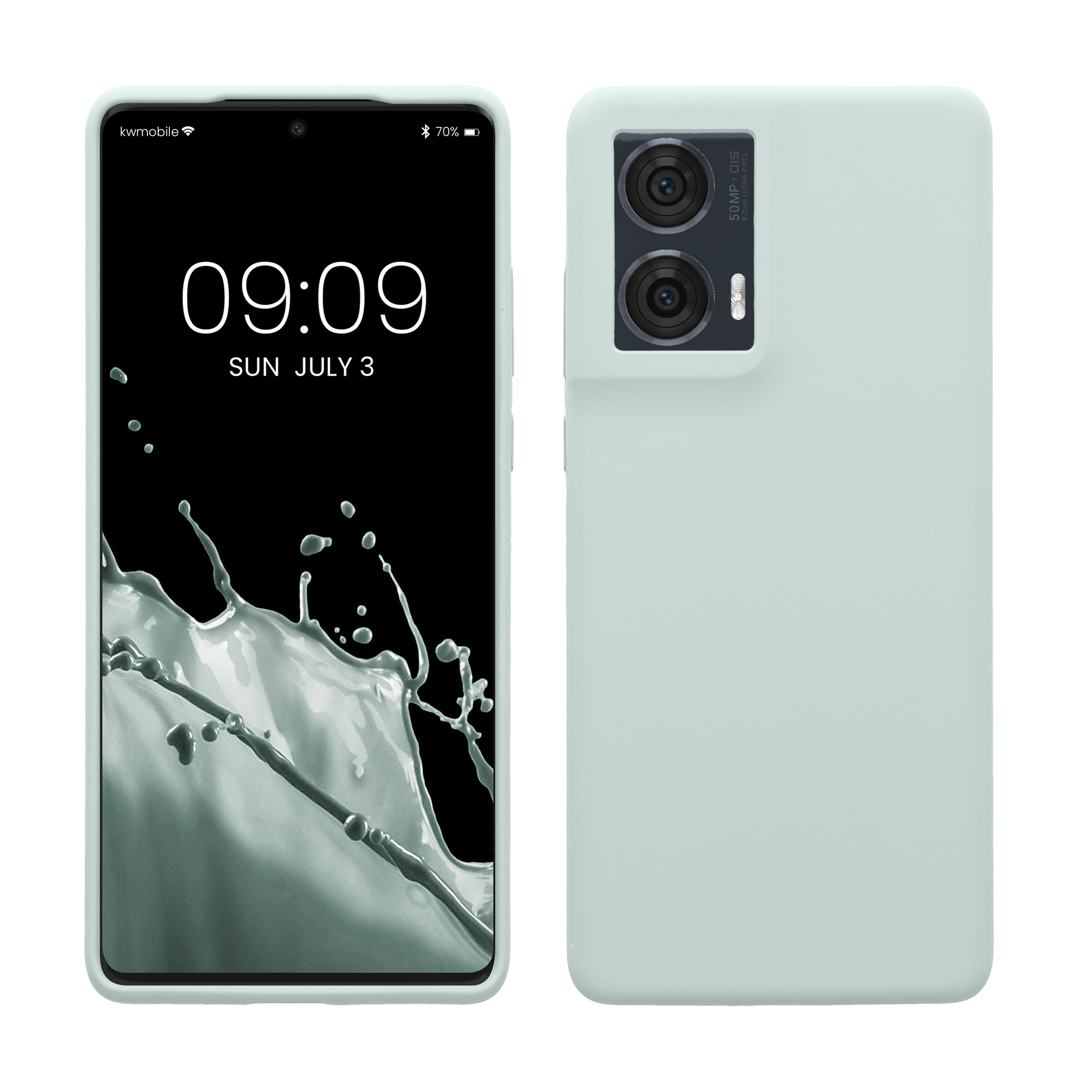 Gummierte Silikon Hülle für Motorola Edge 50 Fusion in Cool Mint