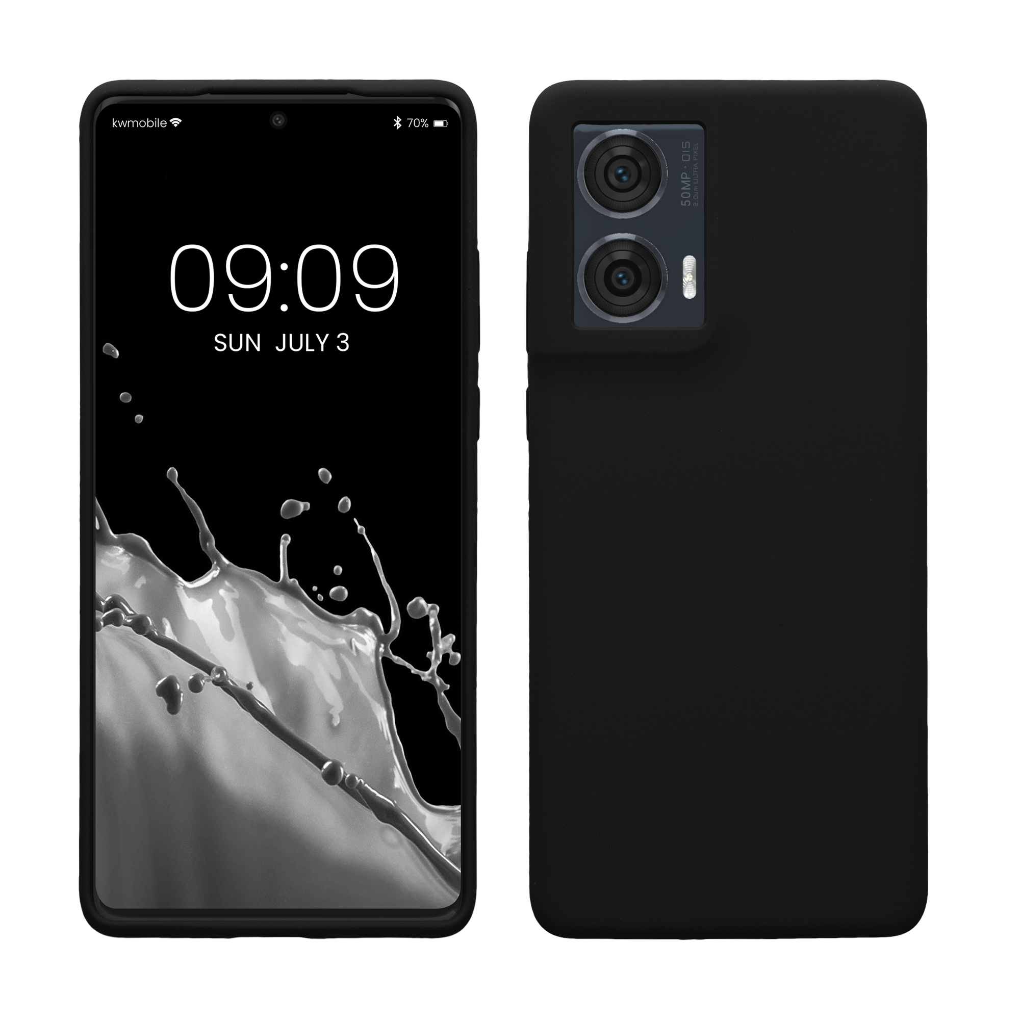 Gummierte Silikon Hülle für Motorola Edge 50 Fusion in Schwarz