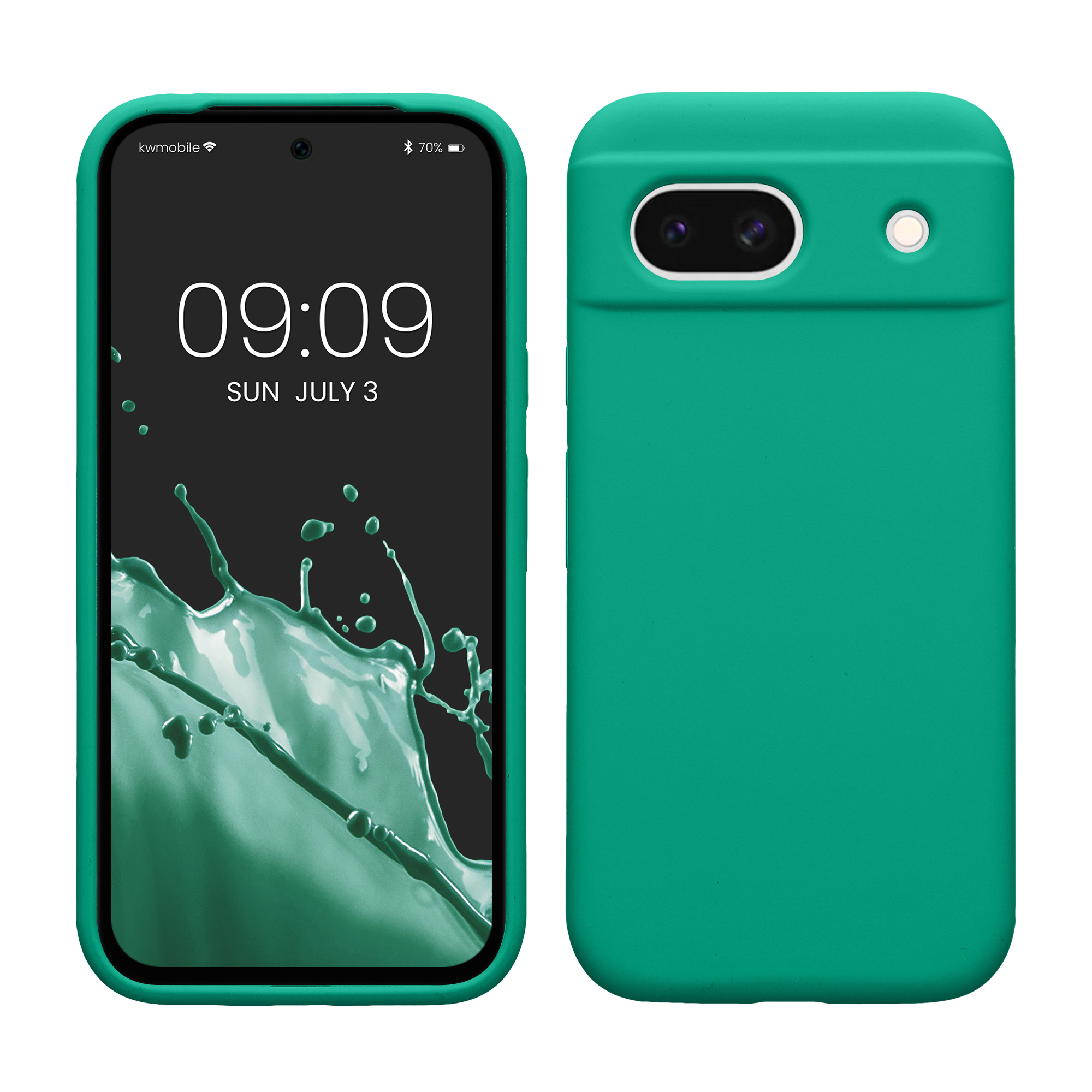 Gummierte Silikon Hülle für Google Pixel 8a in Smaragdgrün