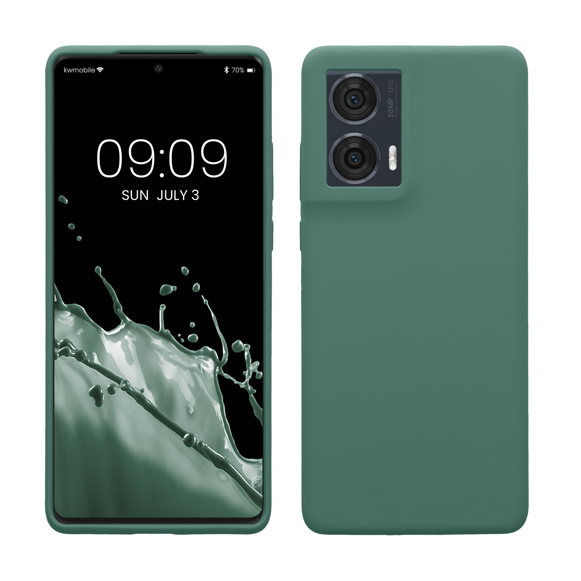 Gummierte Silikon Hülle für Motorola Edge 50 Fusion in Tannengrün