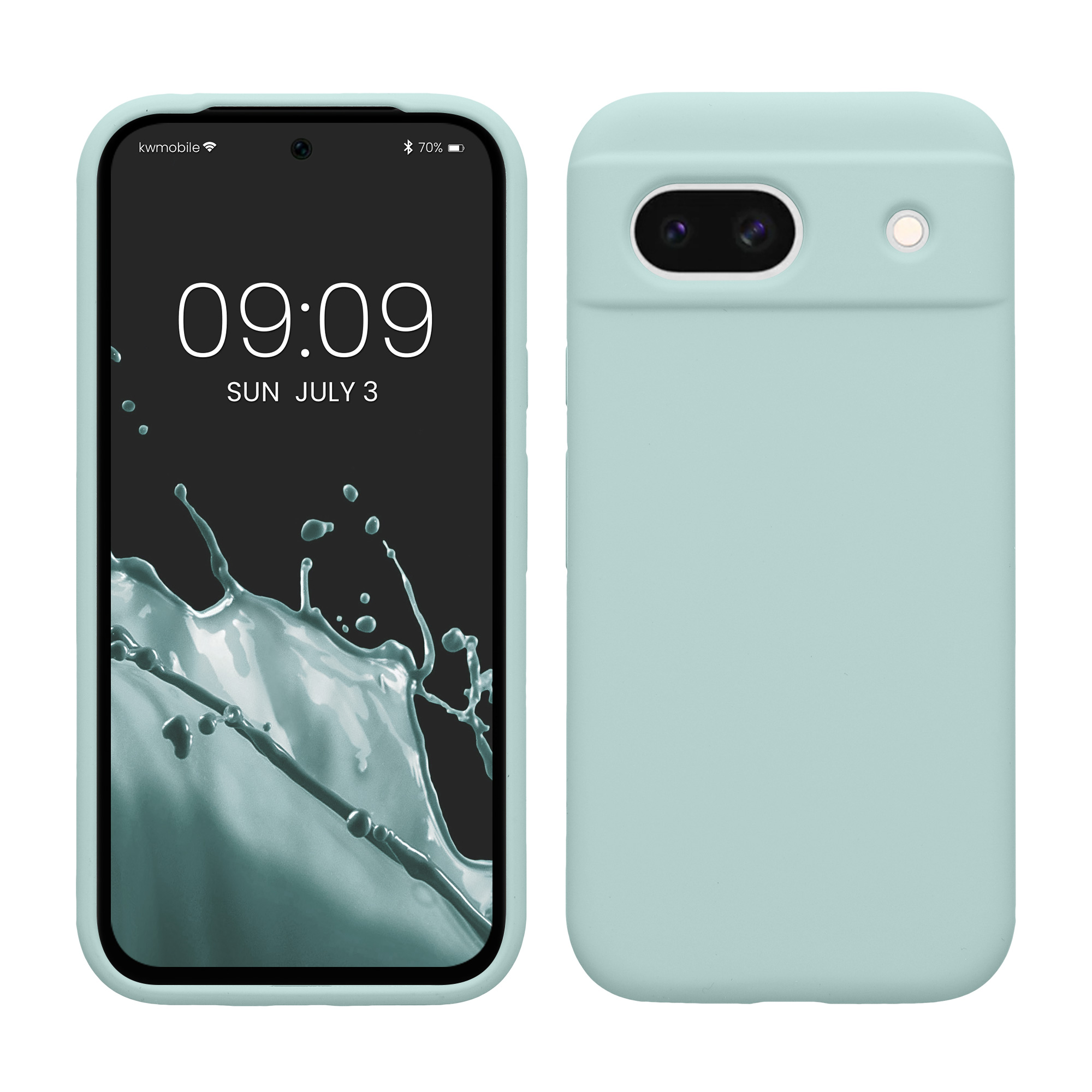 Gummierte Silikon Hülle für Google Pixel 8a in Mintgrün matt