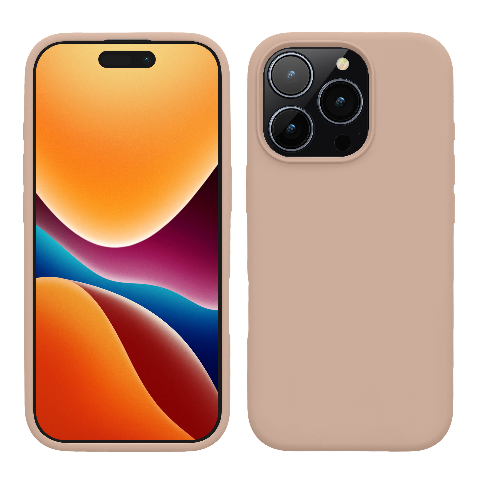 Gummierte Silikon Hülle für Apple iPhone 16 Pro in Coconut Swirl